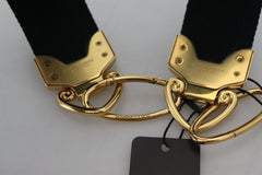 Dolce & Gabbana Black Gold Logo Print Brass Bag Shoulder Strap -   -  Dolce & Gabbana.
