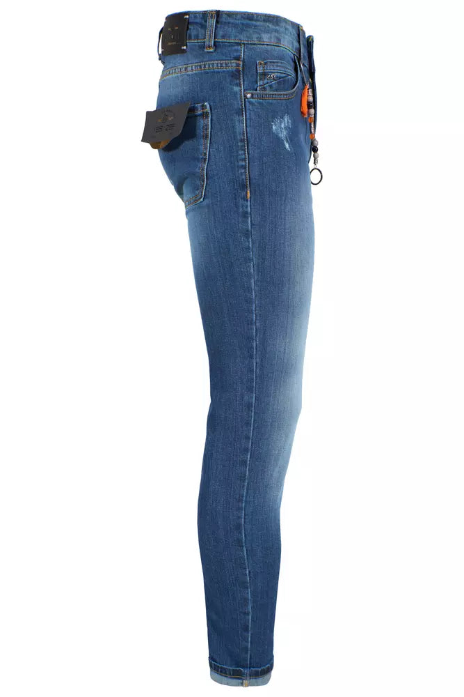 Yes Zee Blue Cotton Men's Slim-Fit Jeans -   -  Yes Zee.