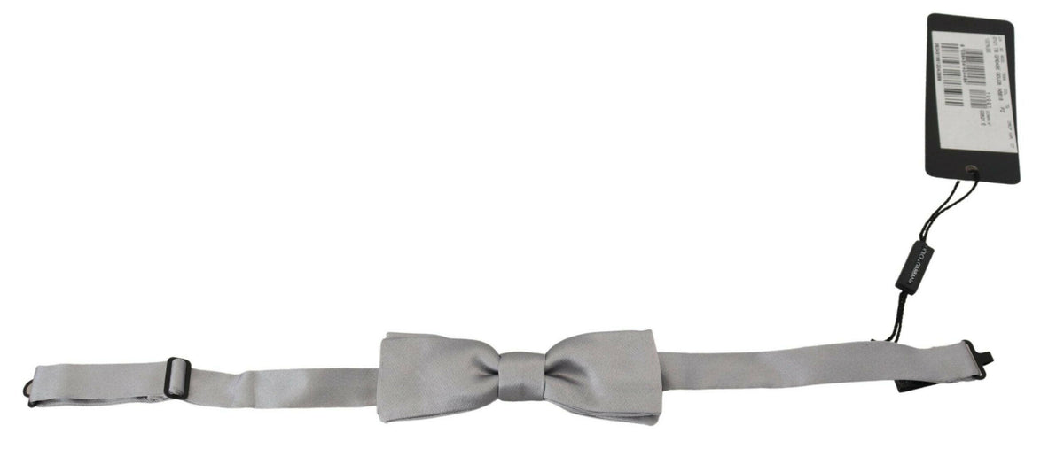 Dolce & Gabbana Gray Silk Adjustable Men Neck Papillon Bow Tie -  Neckties, Men -  Dolce & Gabbana.