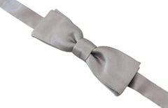 Dolce & Gabbana Gray Silk Adjustable Men Neck Papillon Bow Tie -  Neckties, Men -  Dolce & Gabbana.