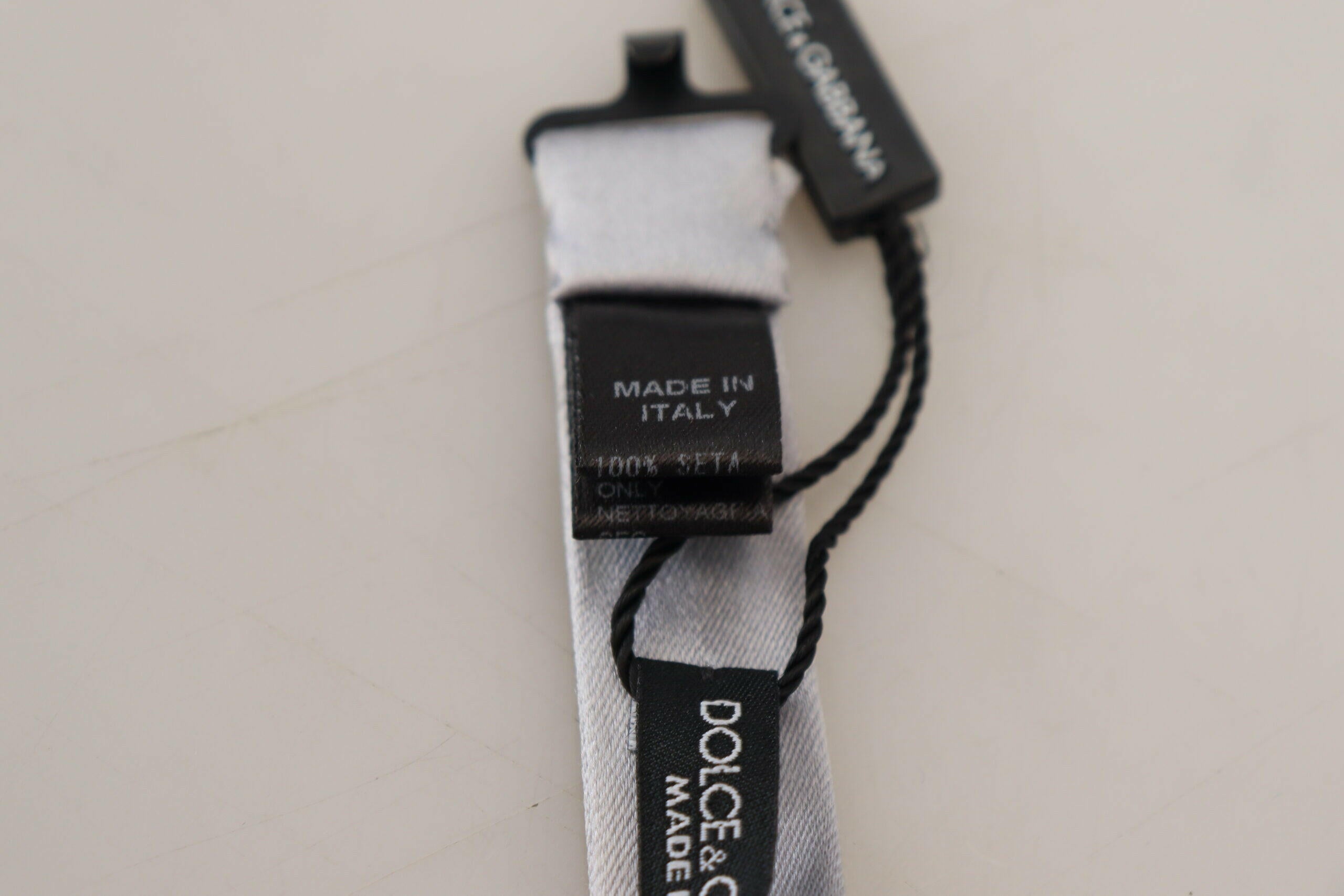 Dolce & Gabbana Gray Silk Adjustable Men Neck Papillon Bow Tie -  Neckties, Men -  Dolce & Gabbana.