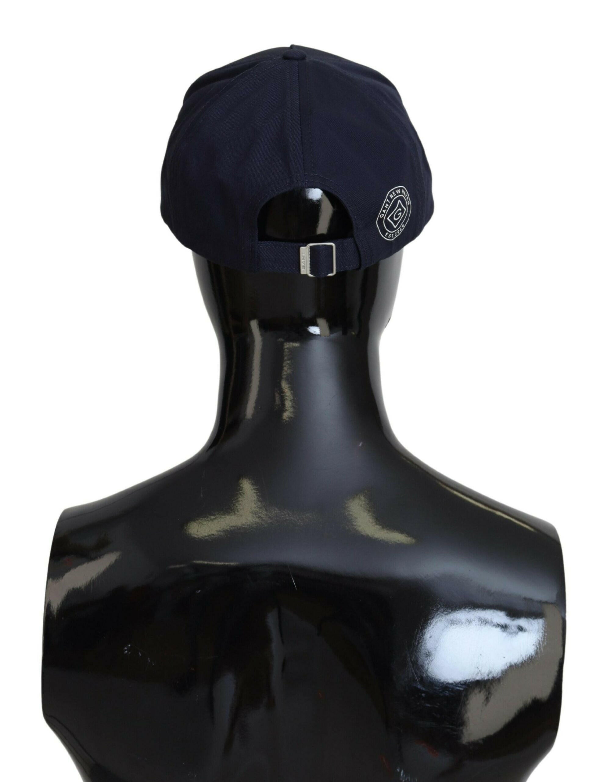Gant Blue Cotton Logo Print Baseball Cap Casual Hat -   -  Gant.