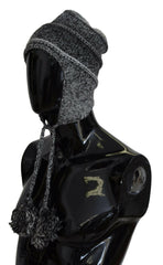 Dolce & Gabbana Gray Warm Fleece Ear Flaps Knit Beanie Hat -   -  Dolce & Gabbana.