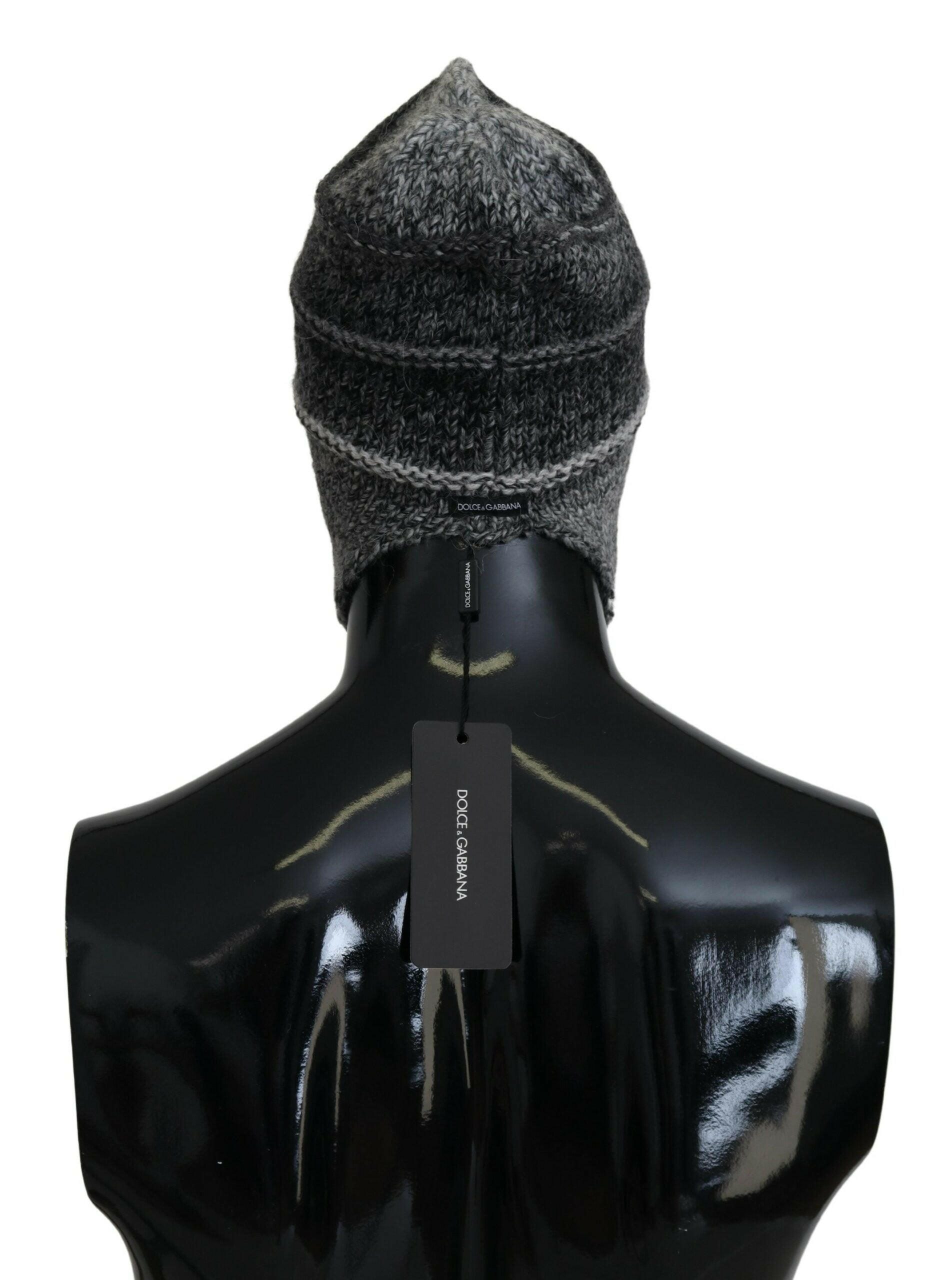 Dolce & Gabbana Gray Warm Fleece Ear Flaps Knit Beanie Hat -   -  Dolce & Gabbana.