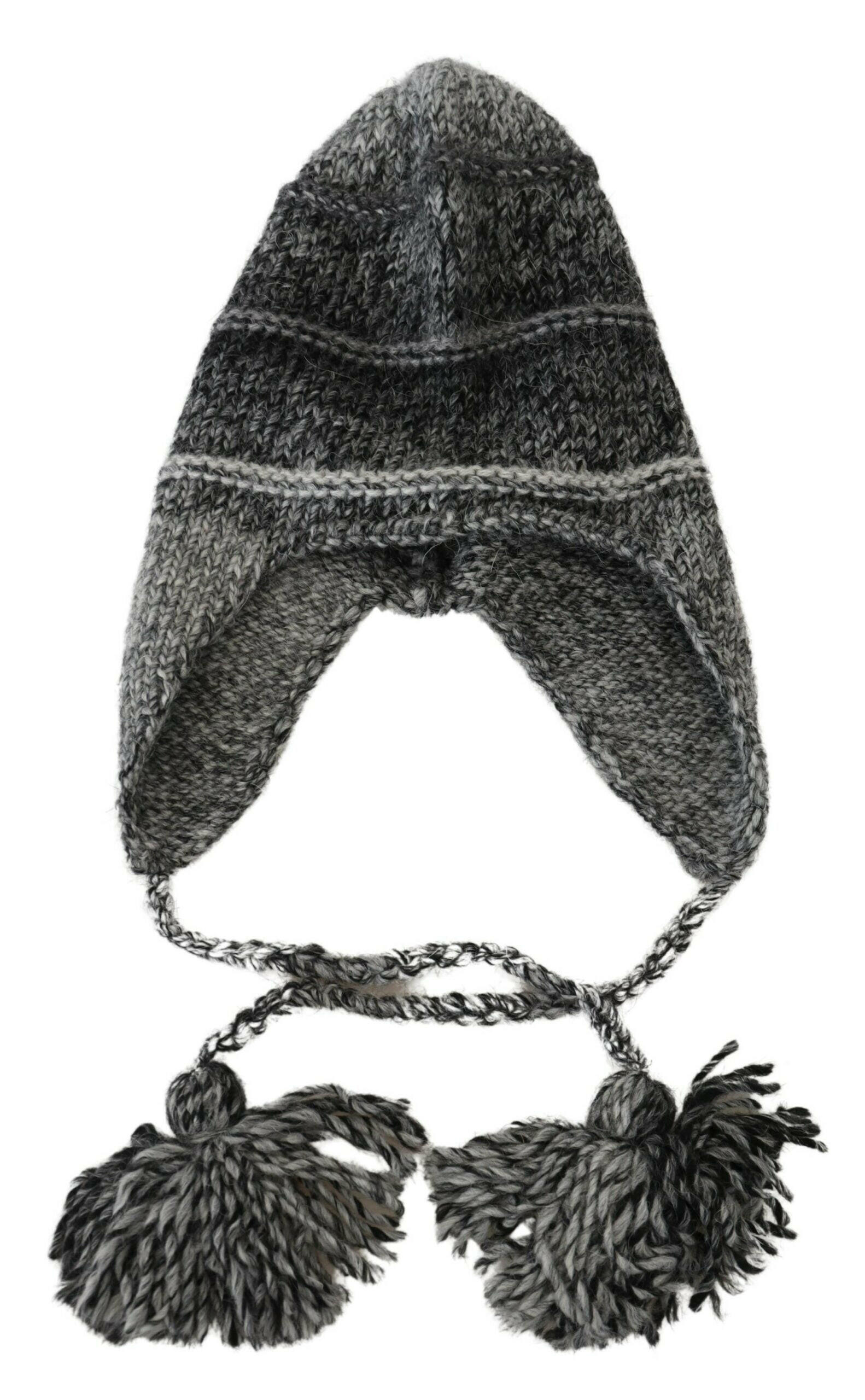 Dolce & Gabbana Gray Warm Fleece Ear Flaps Knit Beanie Hat -   -  Dolce & Gabbana.
