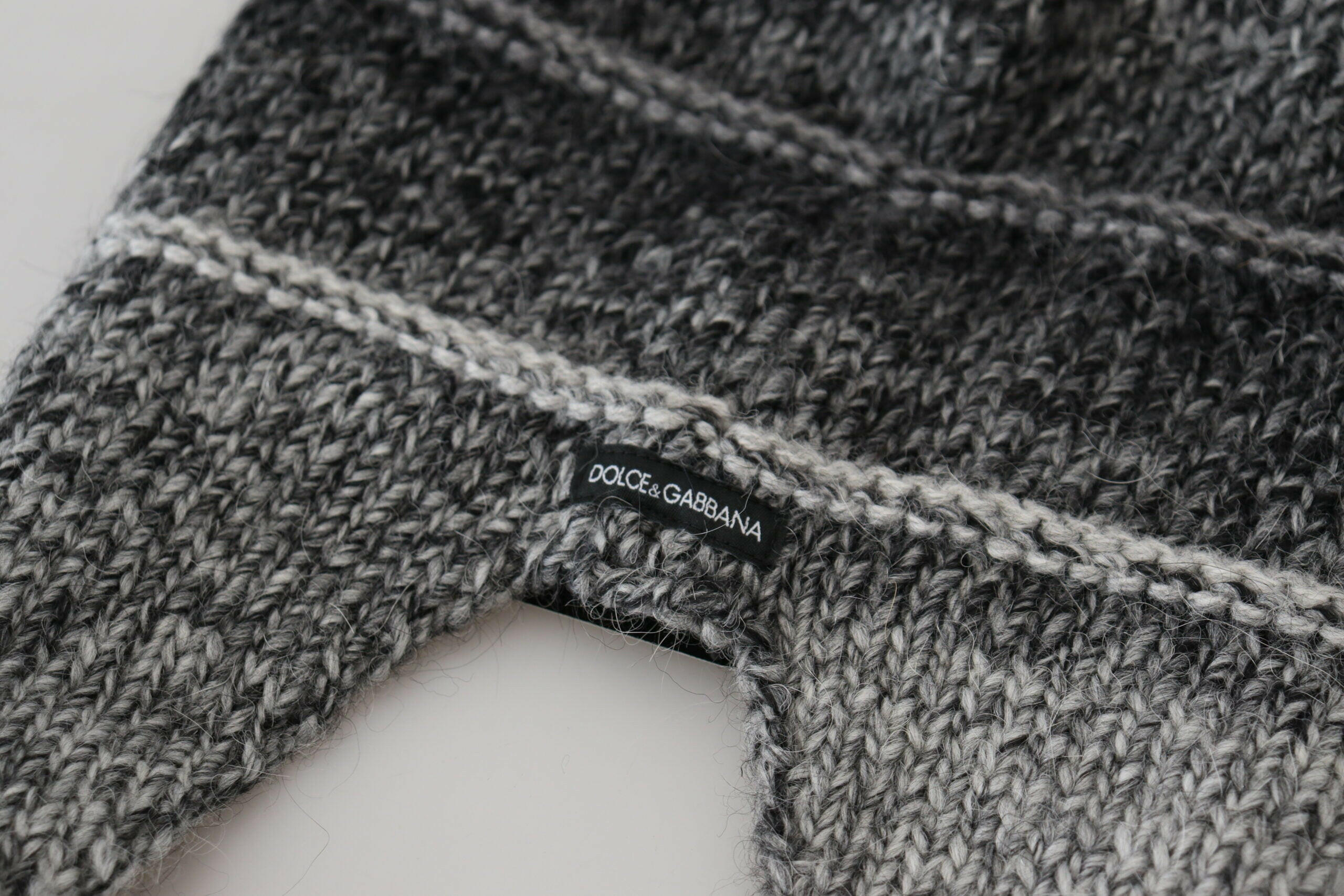 Dolce & Gabbana Gray Warm Fleece Ear Flaps Knit Beanie Hat -   -  Dolce & Gabbana.