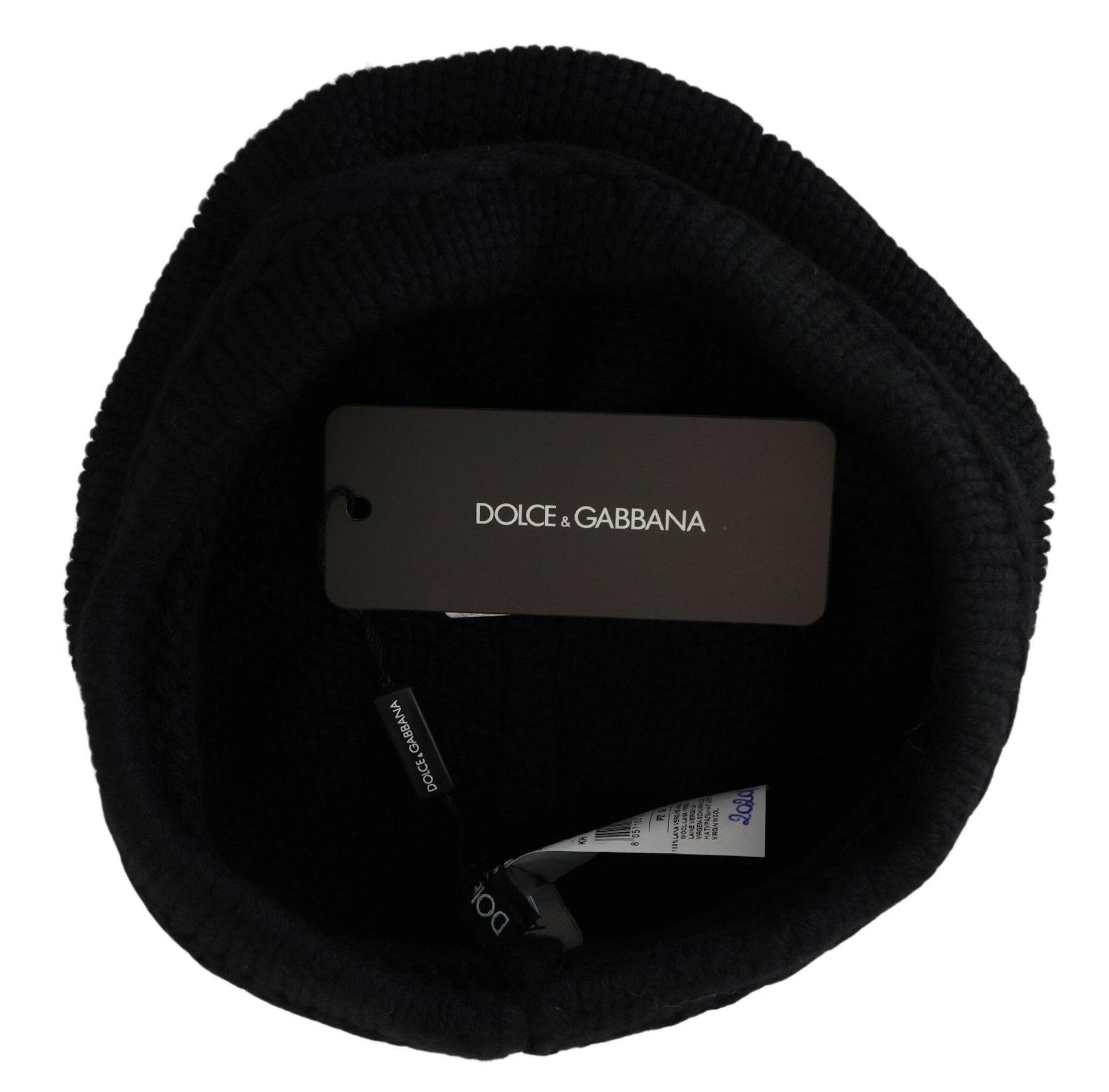 Dolce & Gabbana Black Virgin Wool Women Winter Beanie Cap Hat -   -  Dolce & Gabbana.