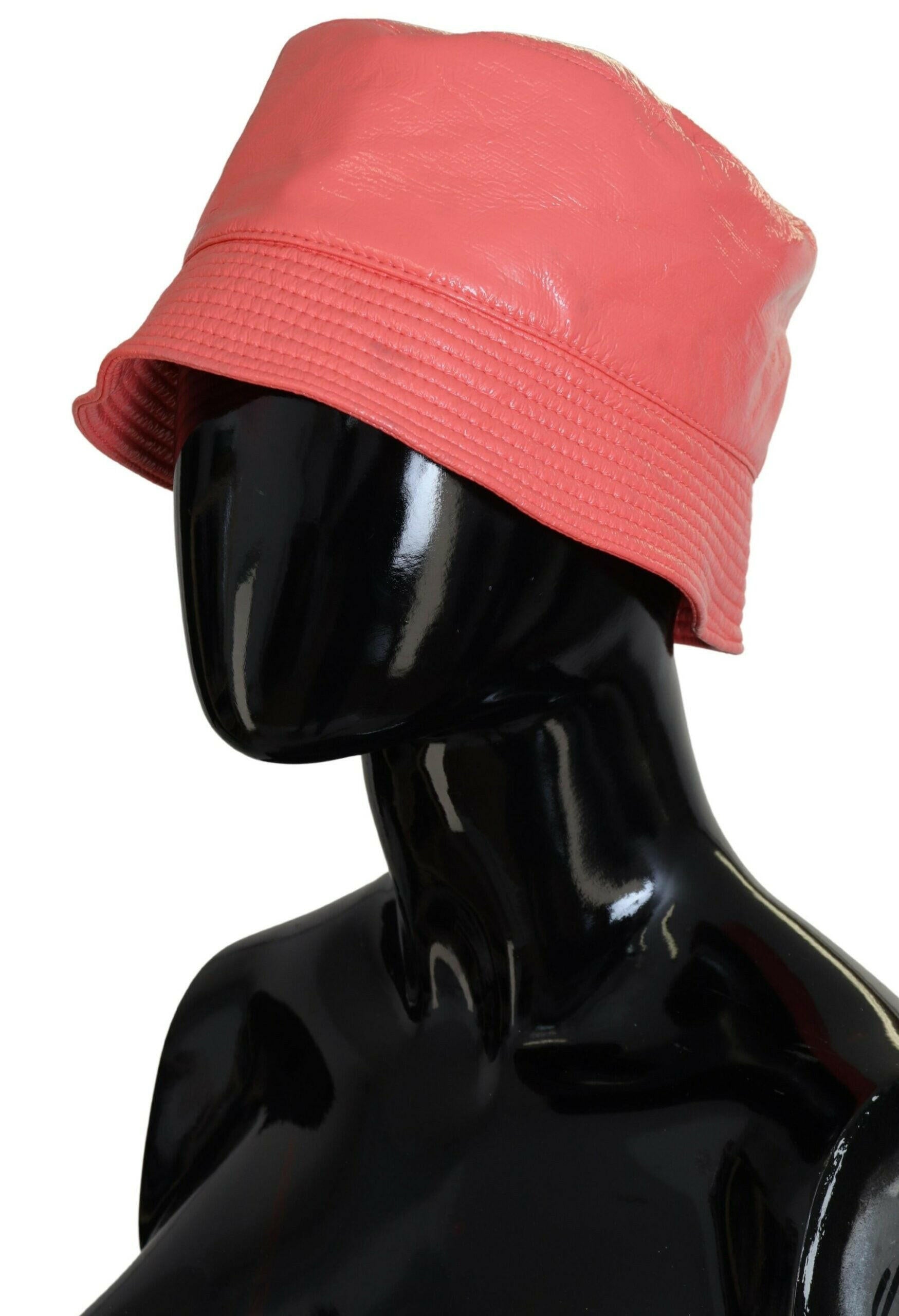 Dolce & Gabbana Peach Quilted Faux Leather Women Bucket Cap Hat -   -  Dolce & Gabbana.