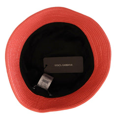 Dolce & Gabbana Peach Quilted Faux Leather Women Bucket Cap Hat -   -  Dolce & Gabbana.