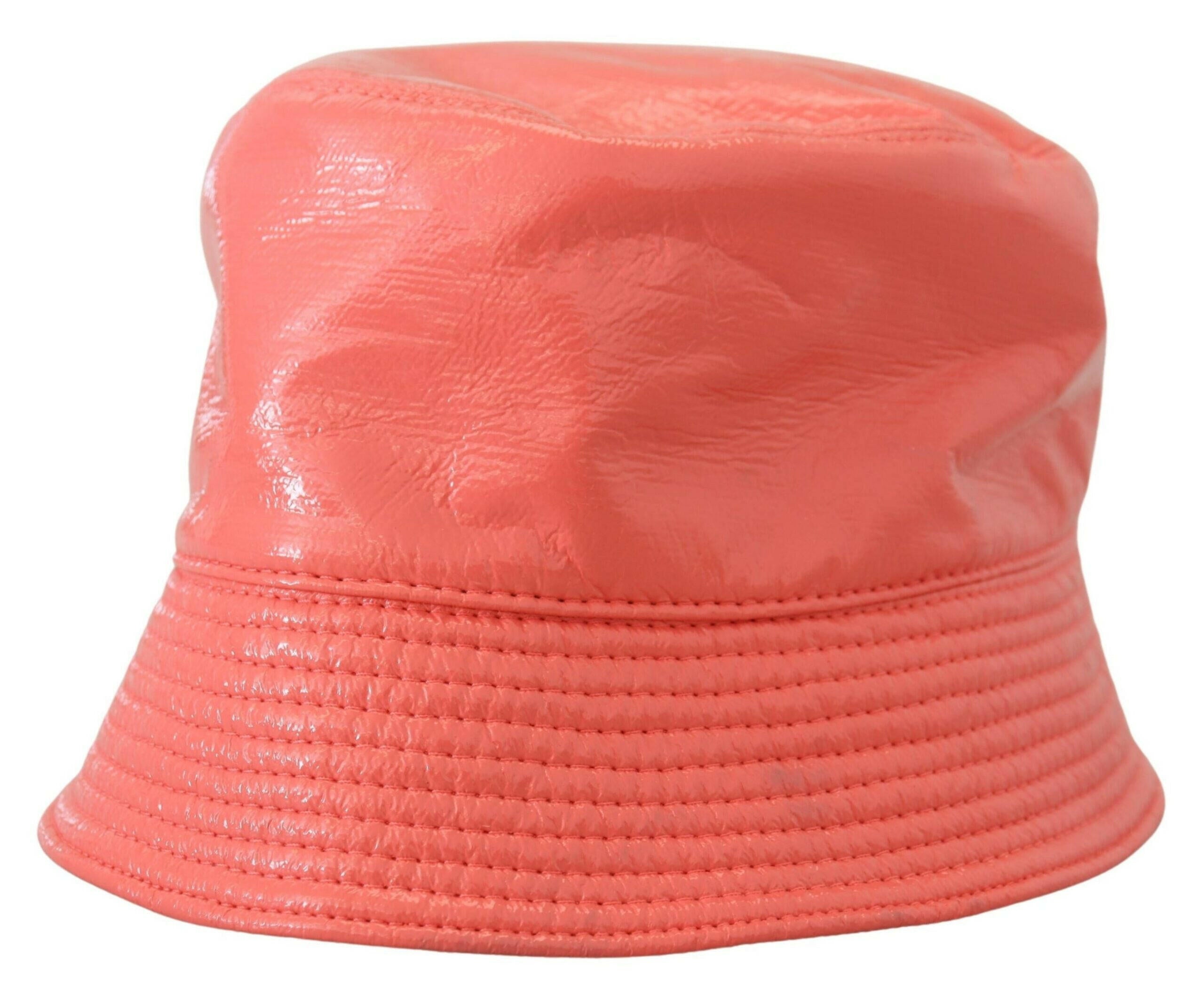 Dolce & Gabbana Peach Quilted Faux Leather Women Bucket Cap Hat -   -  Dolce & Gabbana.