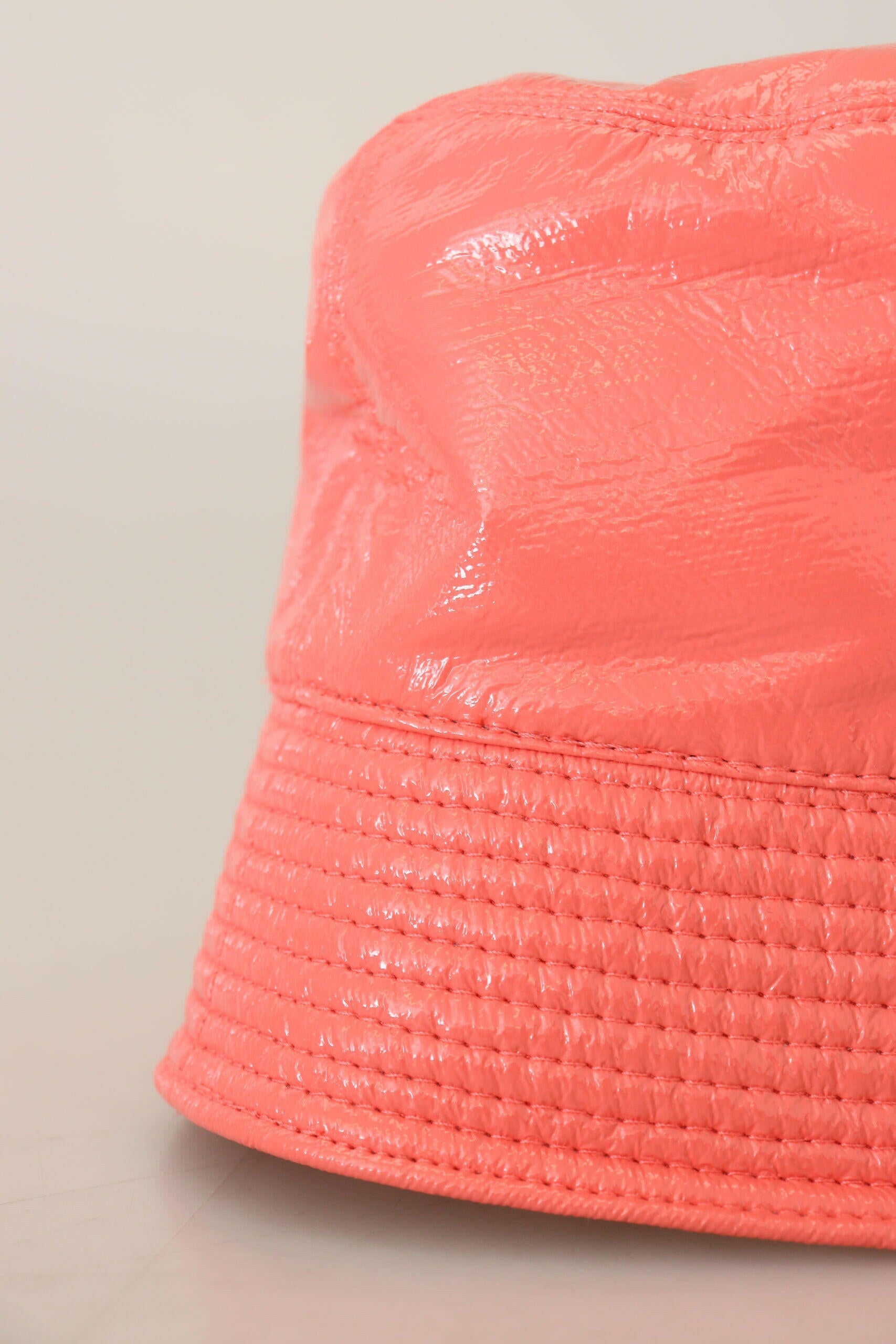 Dolce & Gabbana Peach Quilted Faux Leather Women Bucket Cap Hat -   -  Dolce & Gabbana.