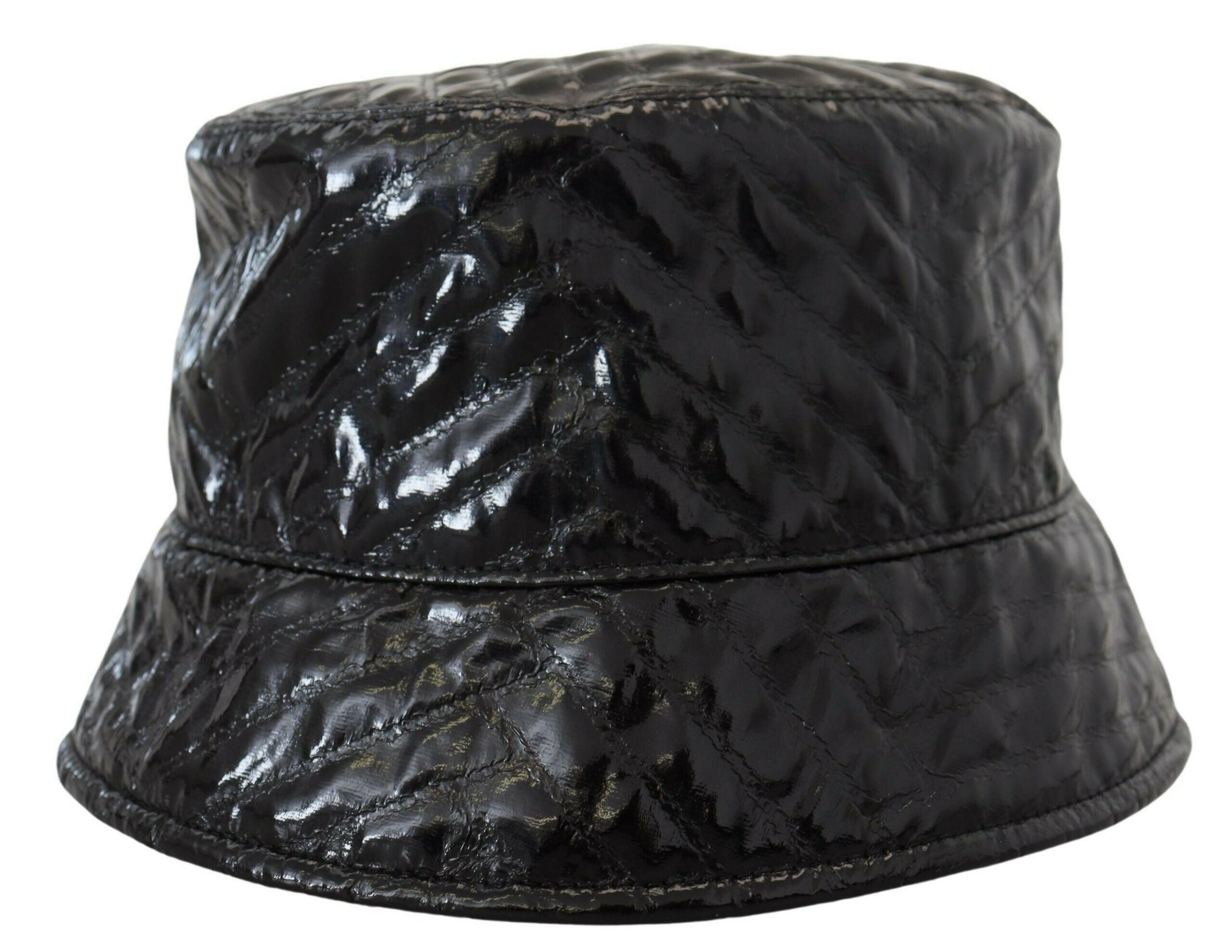 Dolce & Gabbana Black Quilted Faux Leather Women Bucket Cap Hat -   -  Dolce & Gabbana.