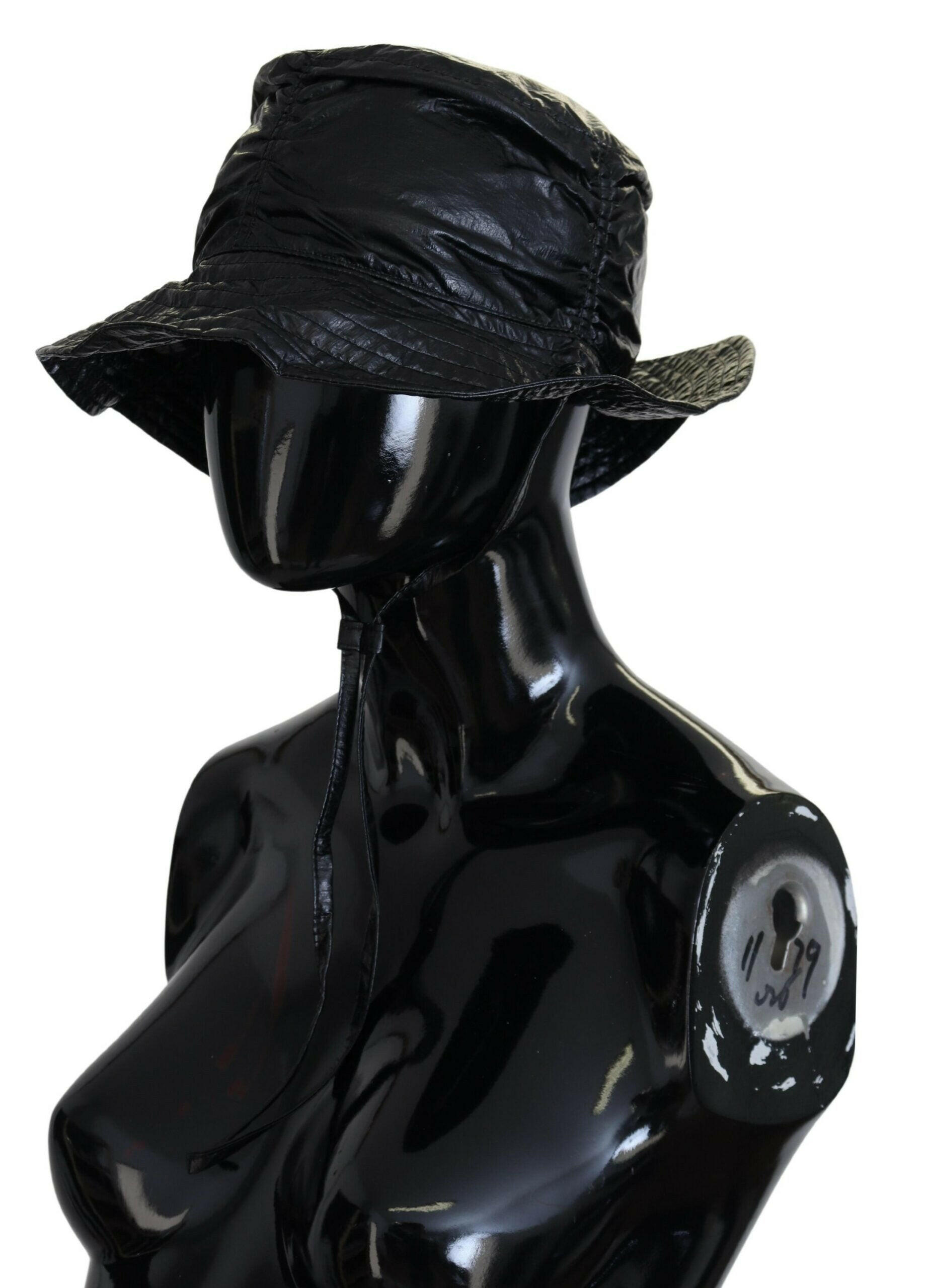Dolce & Gabbana Black Quilted Faux Leather Women Bucket Cap Hat -   -  Dolce & Gabbana.