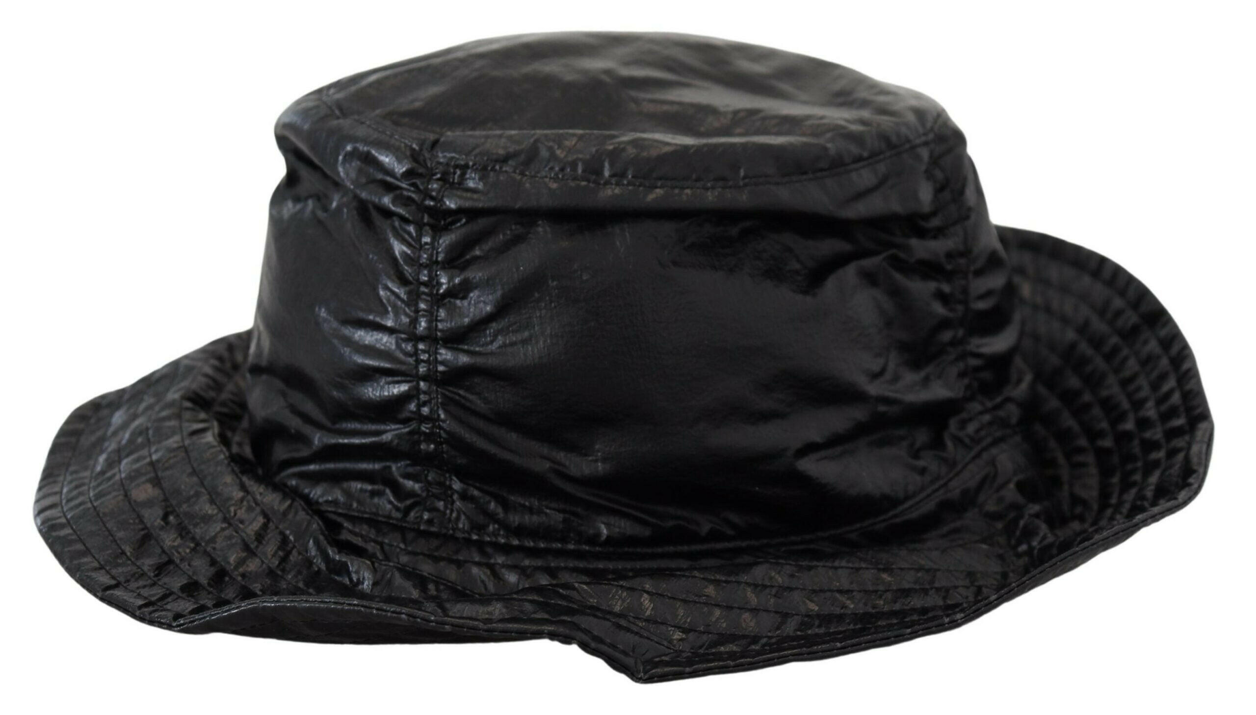 Dolce & Gabbana Black Quilted Faux Leather Women Bucket Cap Hat -   -  Dolce & Gabbana.