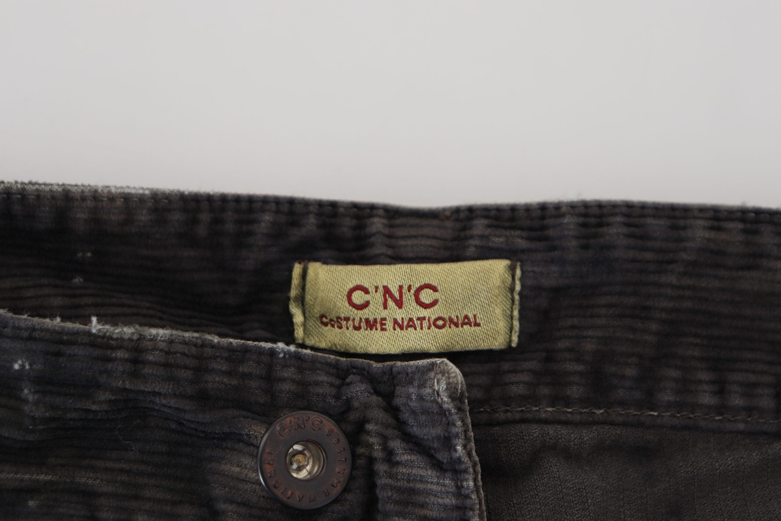 Costume National Gray Cotton Corduroy Men Casual Jeans -   -  Costume National.