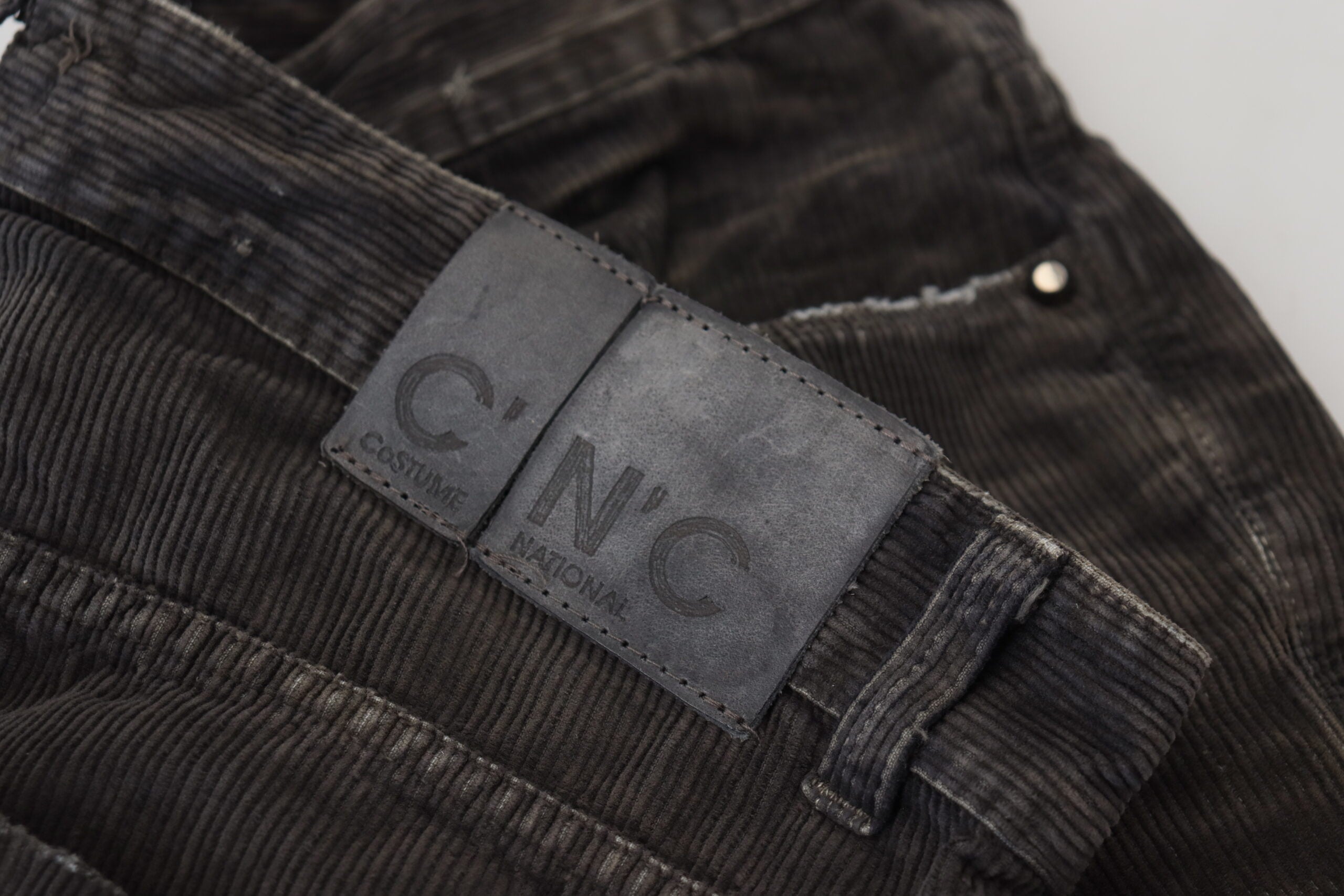 Costume National Gray Cotton Corduroy Men Casual Jeans -   -  Costume National.