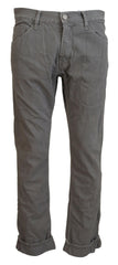 Acht Gray Cotton Straight Fit Folded Hem Casual Denim Jeans -   -  Acht.