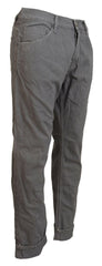 Acht Gray Cotton Straight Fit Folded Hem Casual Denim Jeans -   -  Acht.