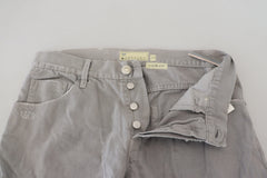Acht Gray Cotton Straight Fit Folded Hem Casual Denim Jeans -   -  Acht.
