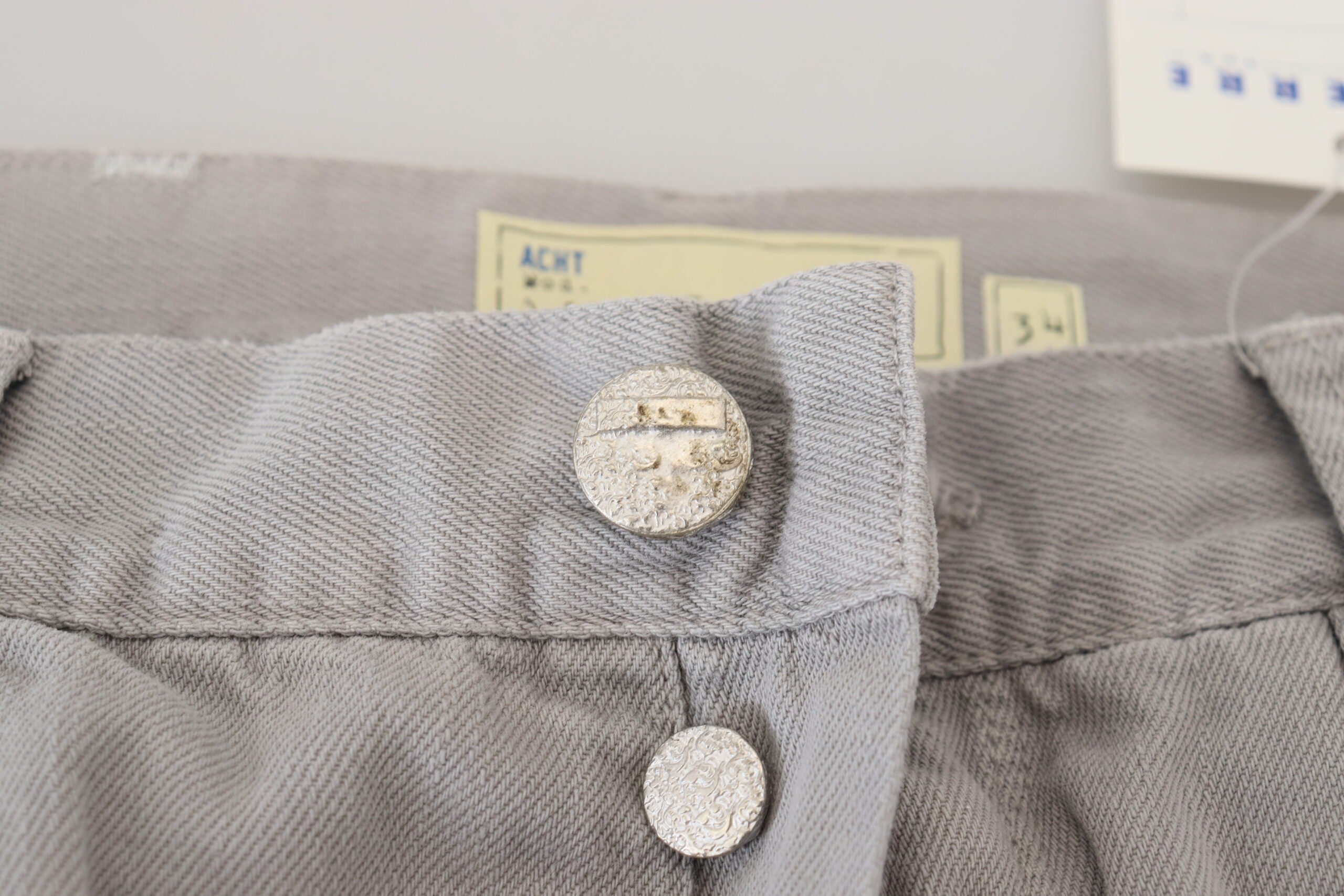 Acht Gray Cotton Straight Fit Folded Hem Casual Denim Jeans -   -  Acht.