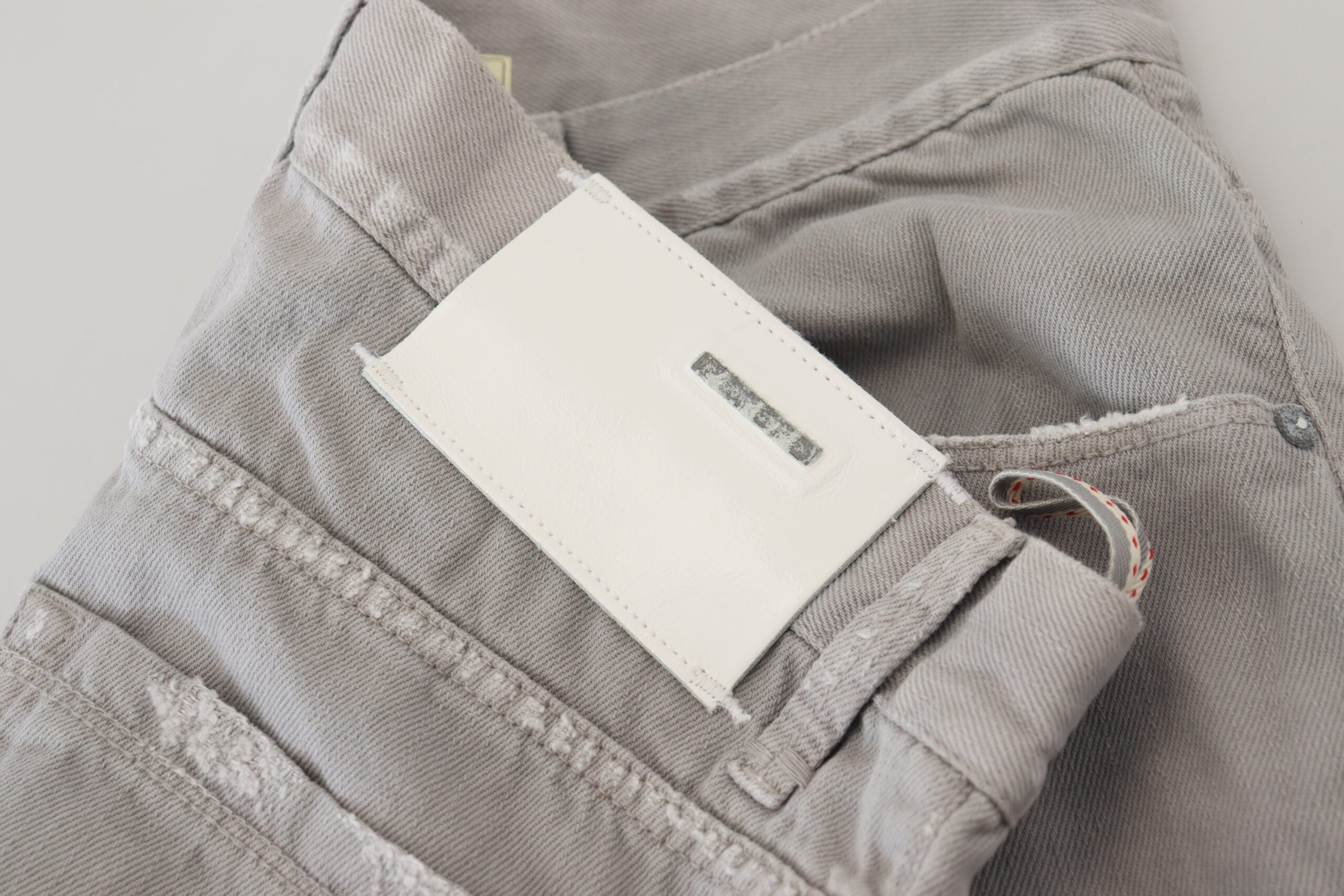 Acht Gray Cotton Straight Fit Folded Hem Casual Denim Jeans -   -  Acht.