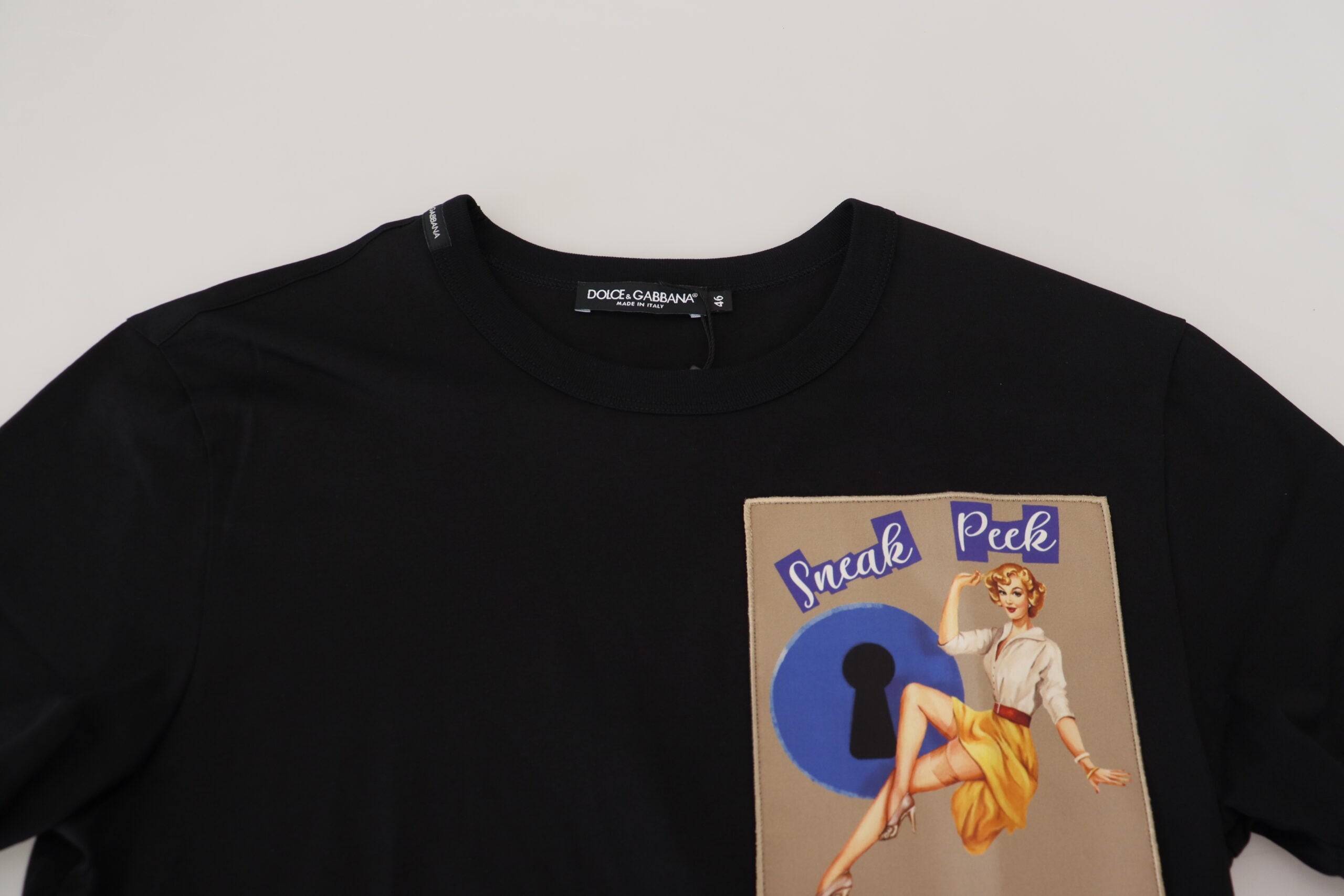 Dolce & Gabbana Black Sneak Peek Cotton Short Sleeve T-shirt -   -  Dolce & Gabbana.