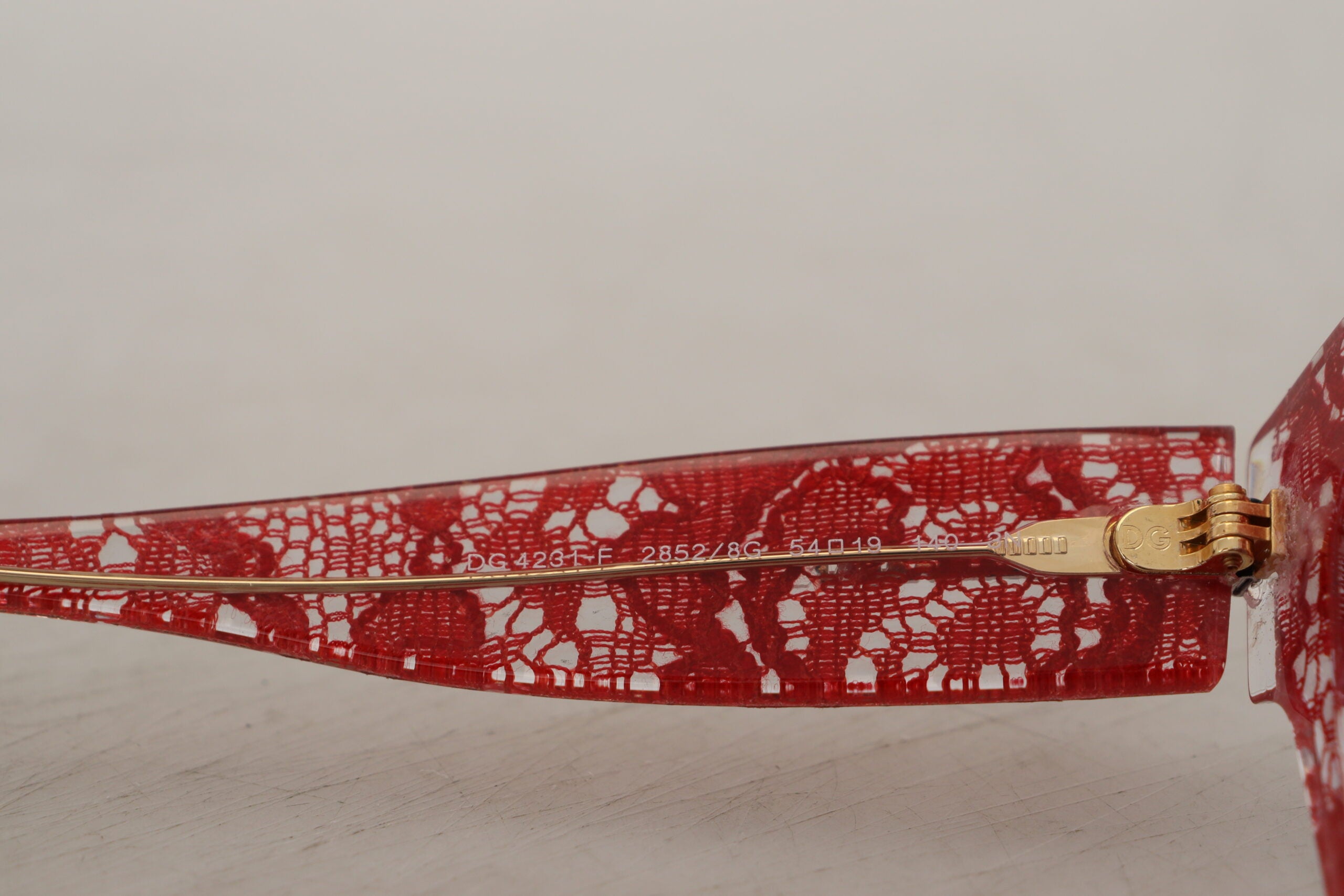 Dolce & Gabbana Red DG4231F Lace Acetate Rectangle Shades Sunglasses -  Jewellery, Women -  Dolce & Gabbana.