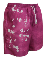 Dsquared² Pink Tie Dye Logo Men Beachwear Shorts Swimwear -   -  Dsquared².
