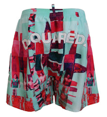 Dsquared² Multicolor Printed Beachwear Shorts Swimwear -   -  Dsquared².