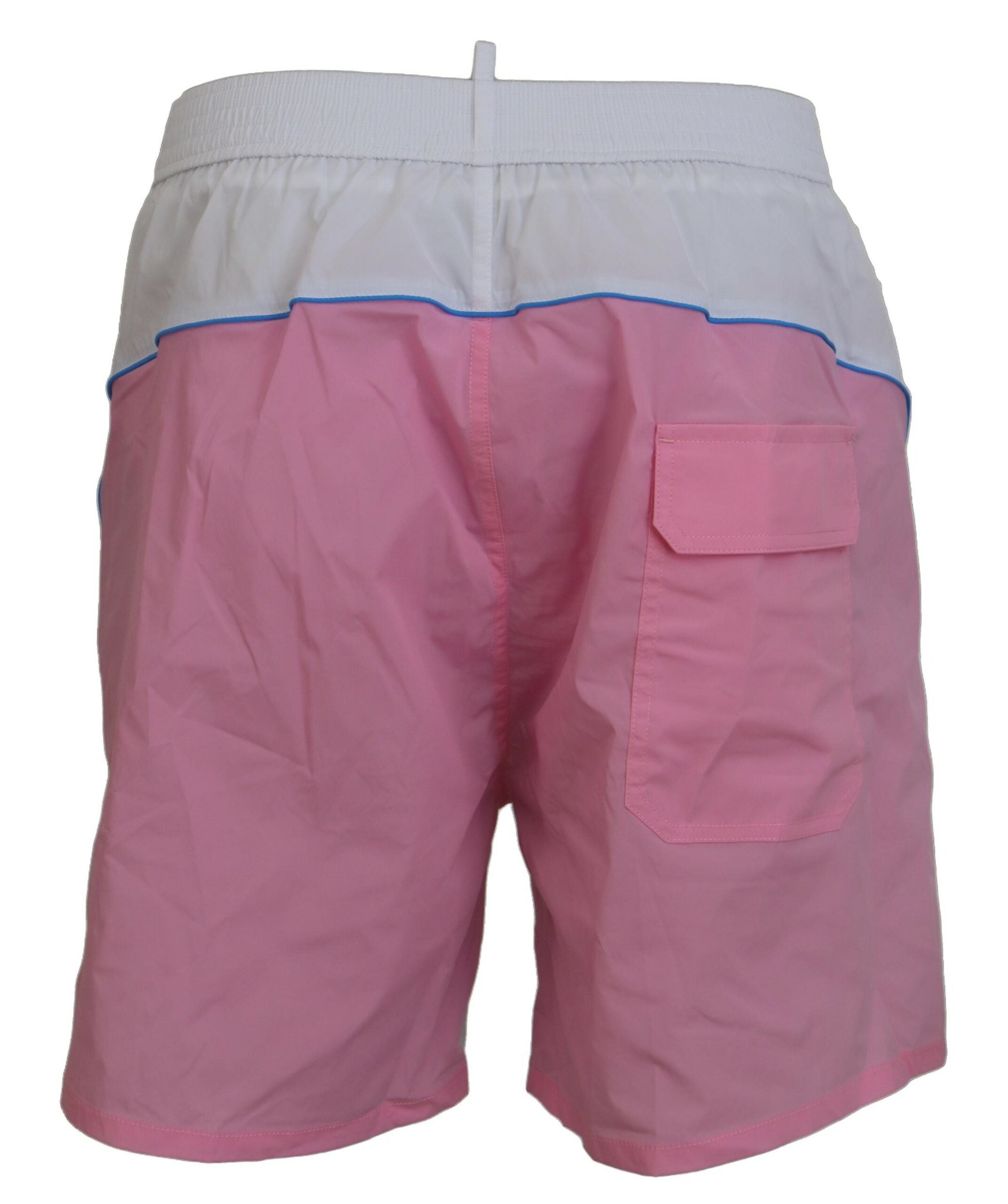 Dsquared² White Pink Logo Print Men Beachwear Shorts Swimwear -   -  Dsquared².