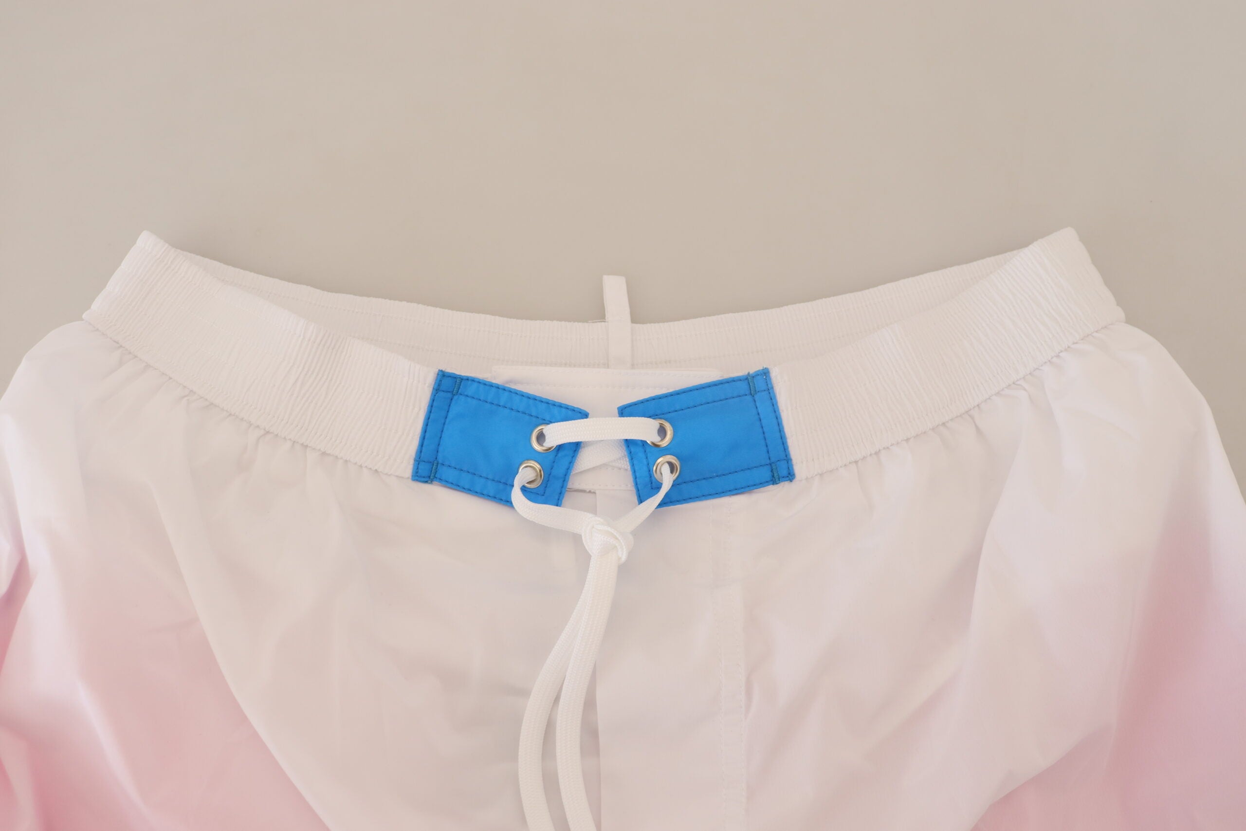 Dsquared² White Pink Logo Print Men Beachwear Shorts Swimwear -   -  Dsquared².