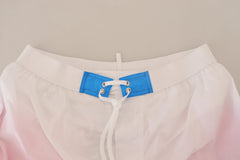 Dsquared² White Pink Logo Print Men Beachwear Shorts Swimwear -   -  Dsquared².