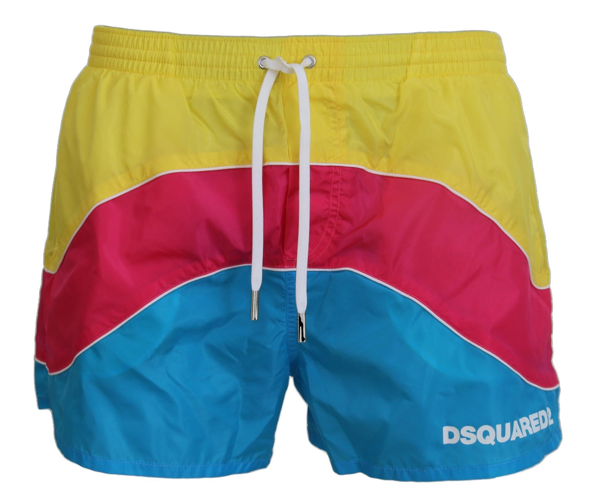 Dsquared² Multicolor Logo Print Men Beachwear Shorts Swimwear -   -  Dsquared².