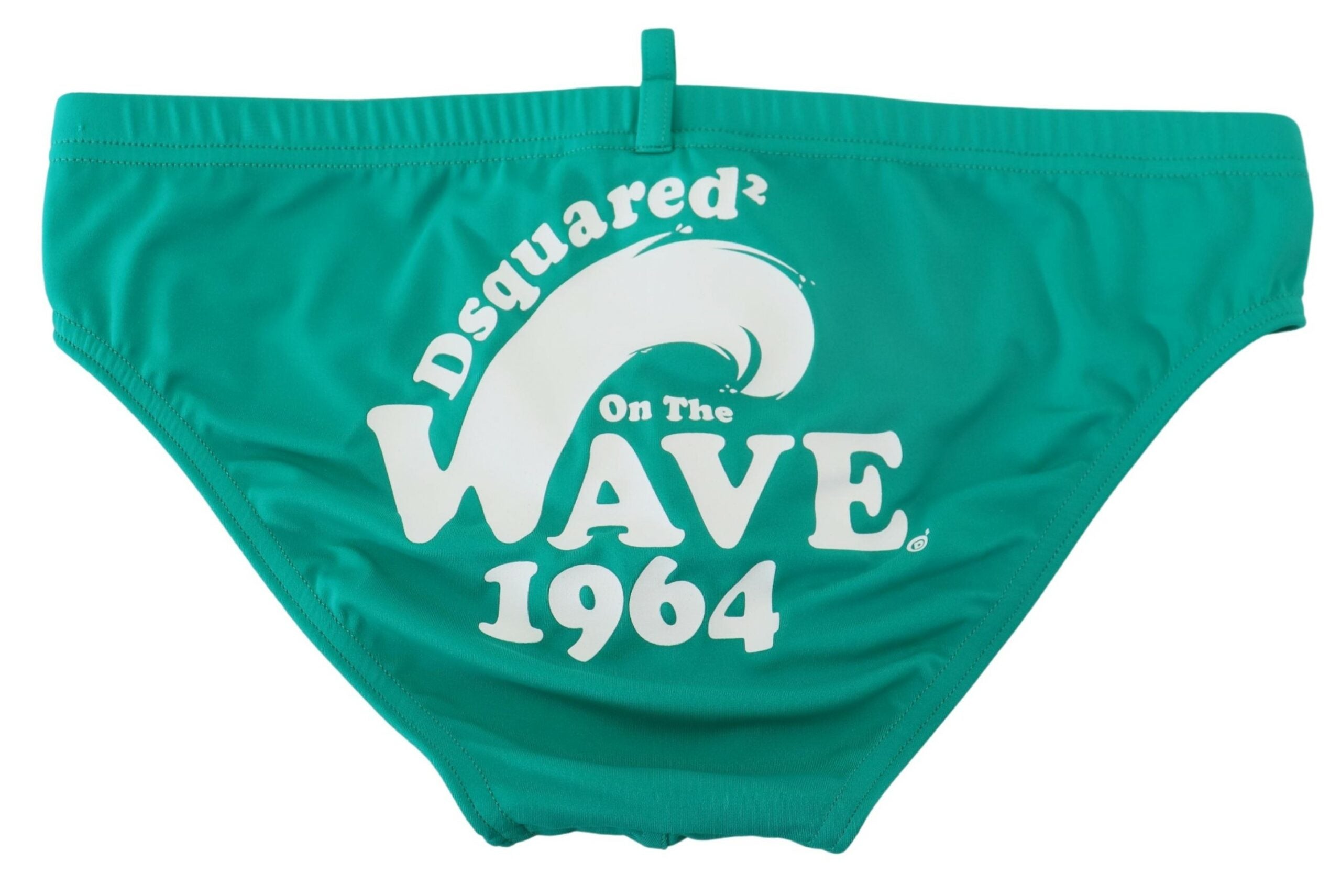 Dsquared² Green White Logo Print Men Swim Brief Swimwear -   -  Dsquared².