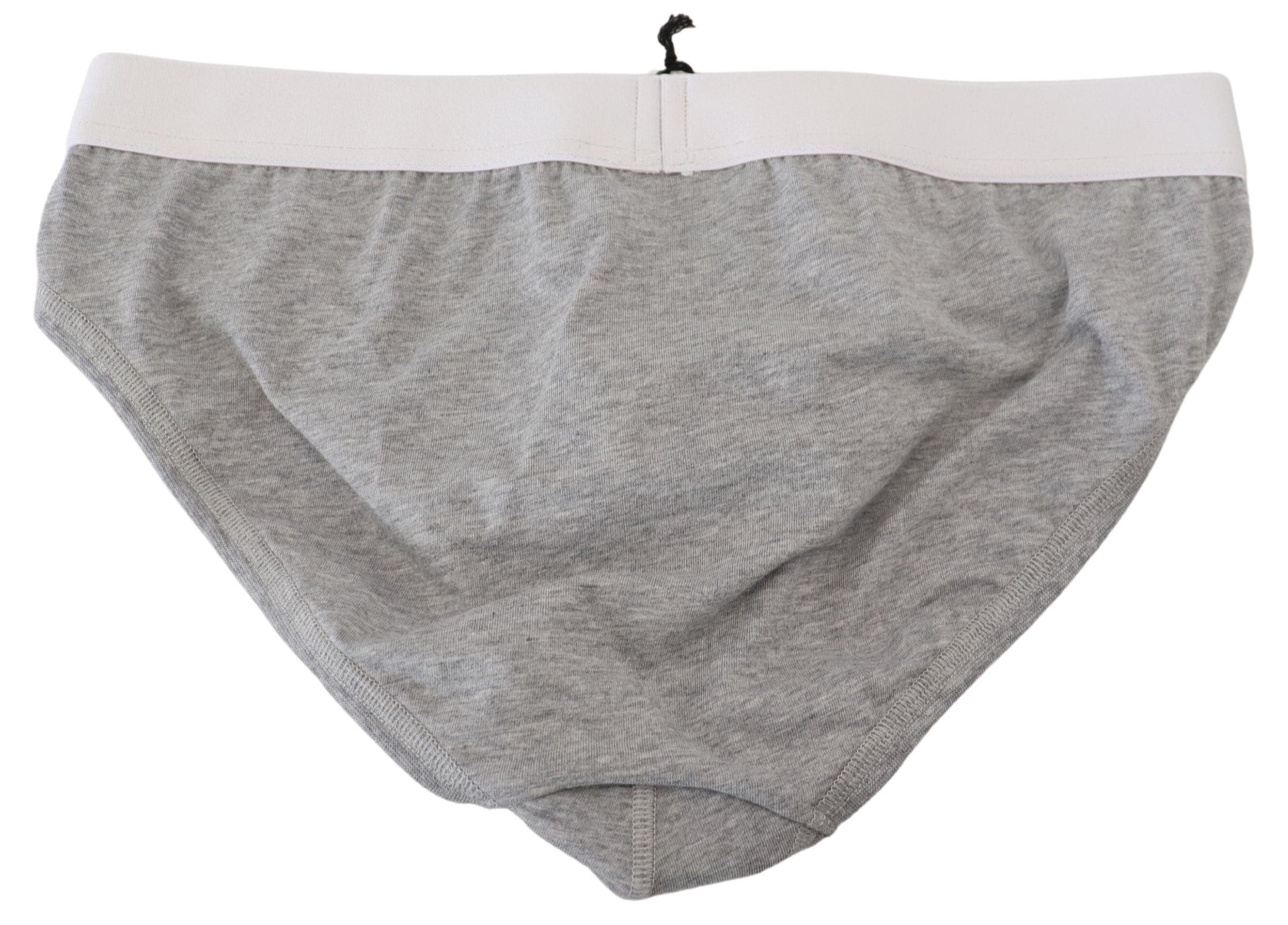 Dsquared² Gray Logo Cotton Stretch Men Brief PRO Underwear -   -  Dsquared².