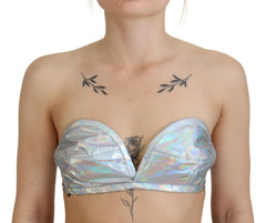 Dolce & Gabbana Silver Holographic Effect Bustier Brassiere Top -   -  Dolce & Gabbana.