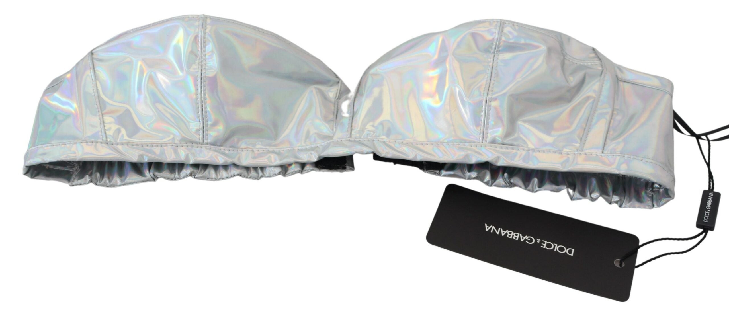 Dolce & Gabbana Silver Holographic Effect Bustier Brassiere Top -   -  Dolce & Gabbana.