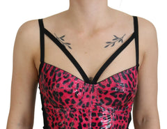Dolce & Gabbana Pink Leopard Print Cropped Bustier Corset Top -   -  Dolce & Gabbana.