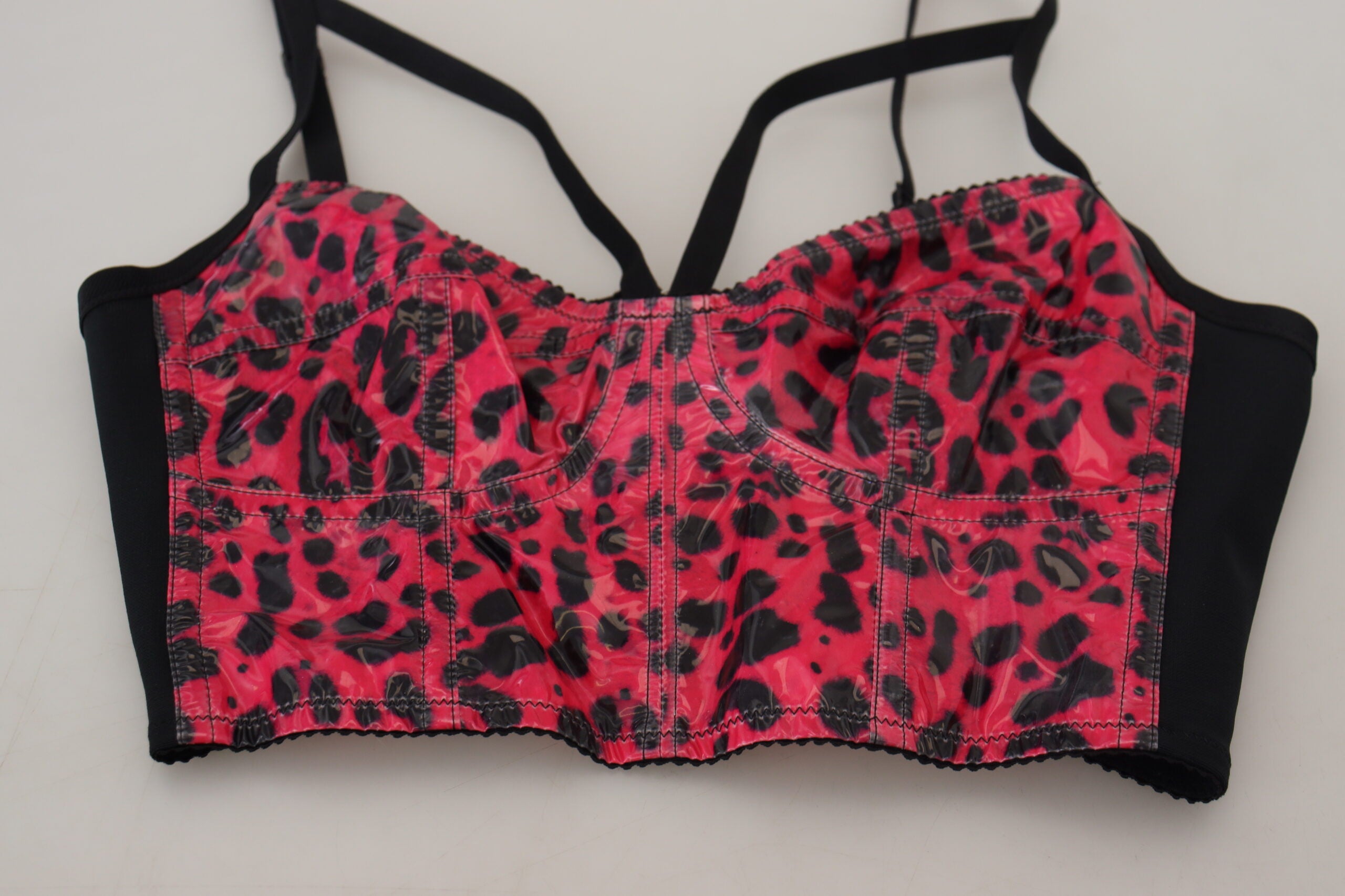 Dolce & Gabbana Pink Leopard Print Cropped Bustier Corset Top -   -  Dolce & Gabbana.