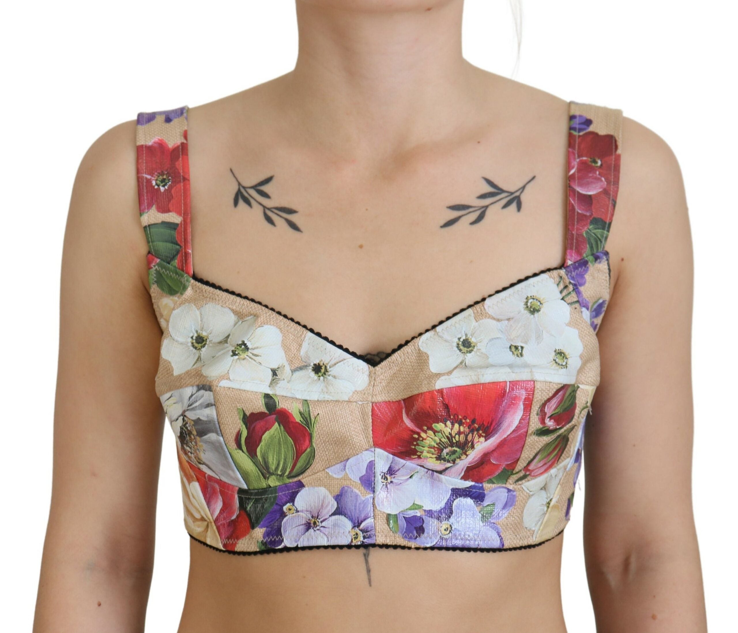 Dolce & Gabbana Multicolor Floral Cropped Bustier Corset Top -   -  Dolce & Gabbana.