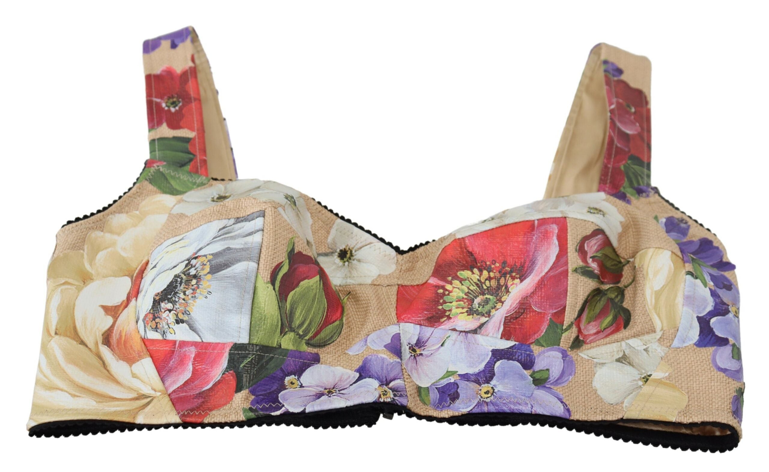 Dolce & Gabbana Multicolor Floral Cropped Bustier Corset Top -   -  Dolce & Gabbana.