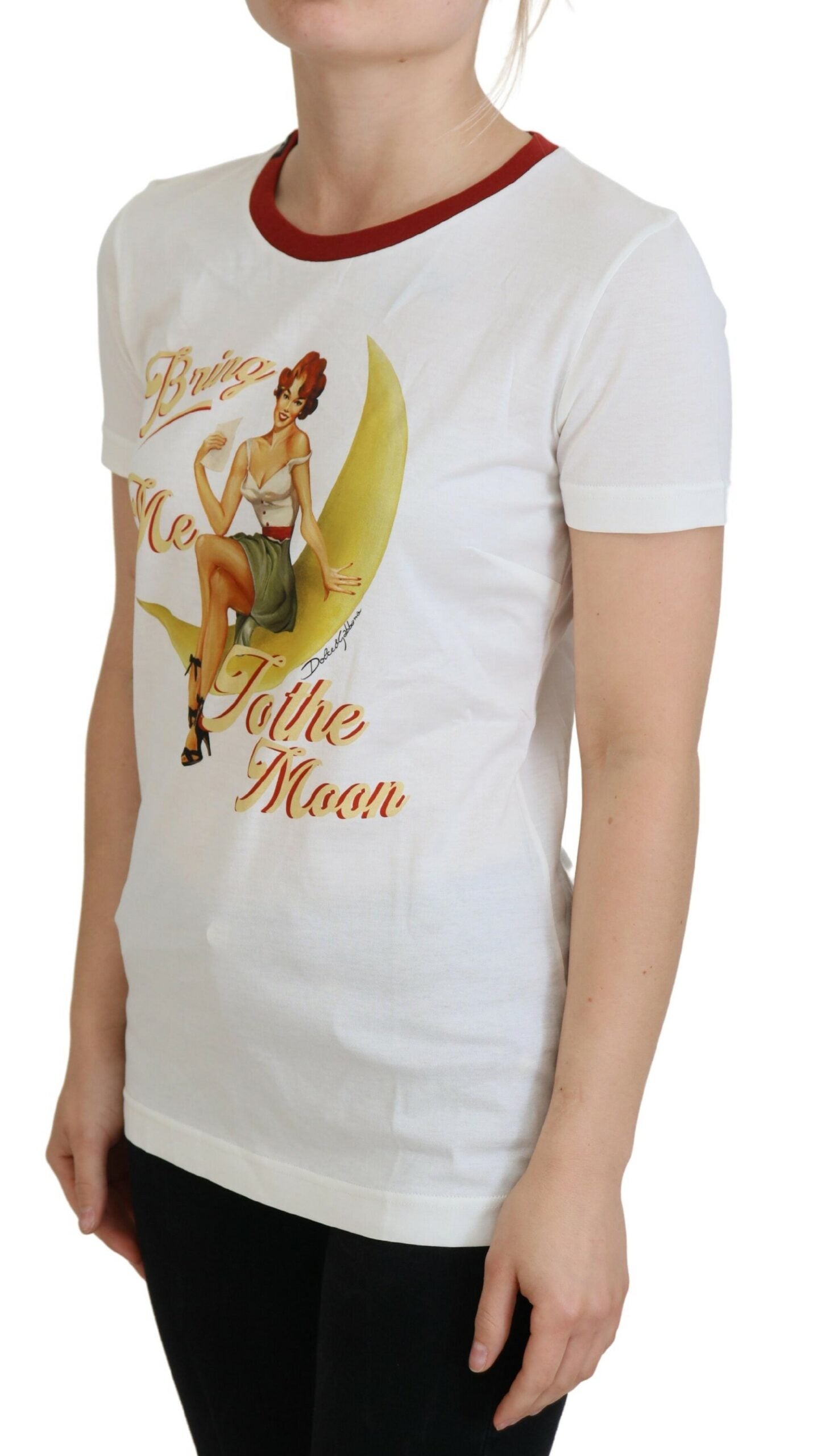 Dolce & Gabbana White Printed Short Sleeves Pullover Top -   -  Dolce & Gabbana.