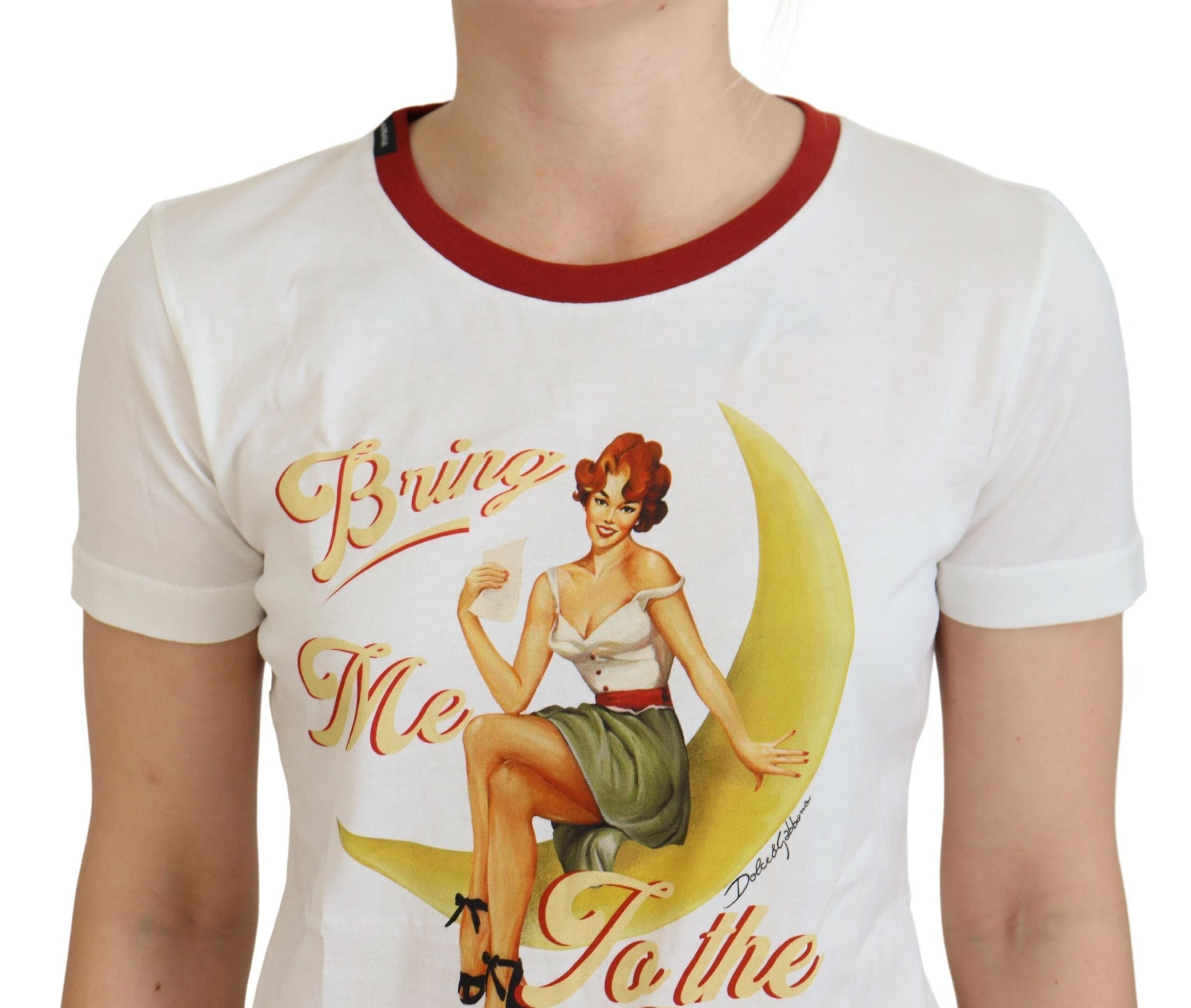 Dolce & Gabbana White Printed Short Sleeves Pullover Top -   -  Dolce & Gabbana.