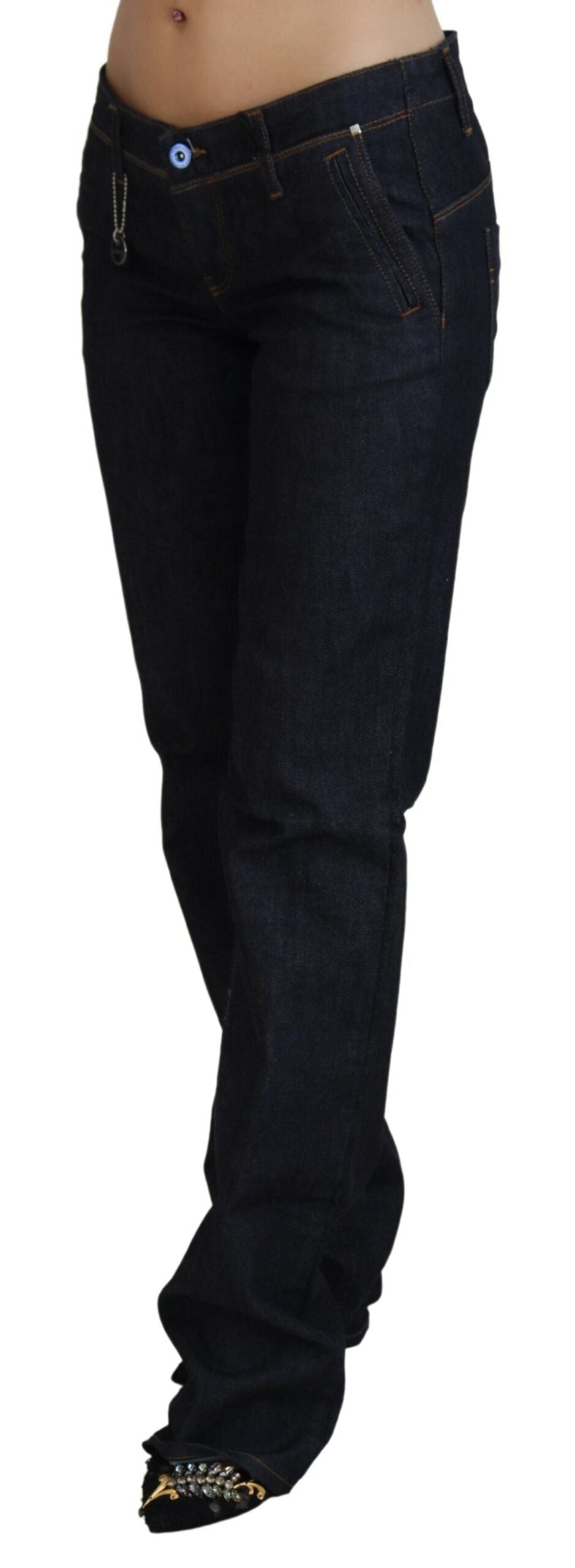 Costume National Blue Low Waist Straight Denim Pants Jeans -   -  Costume National.