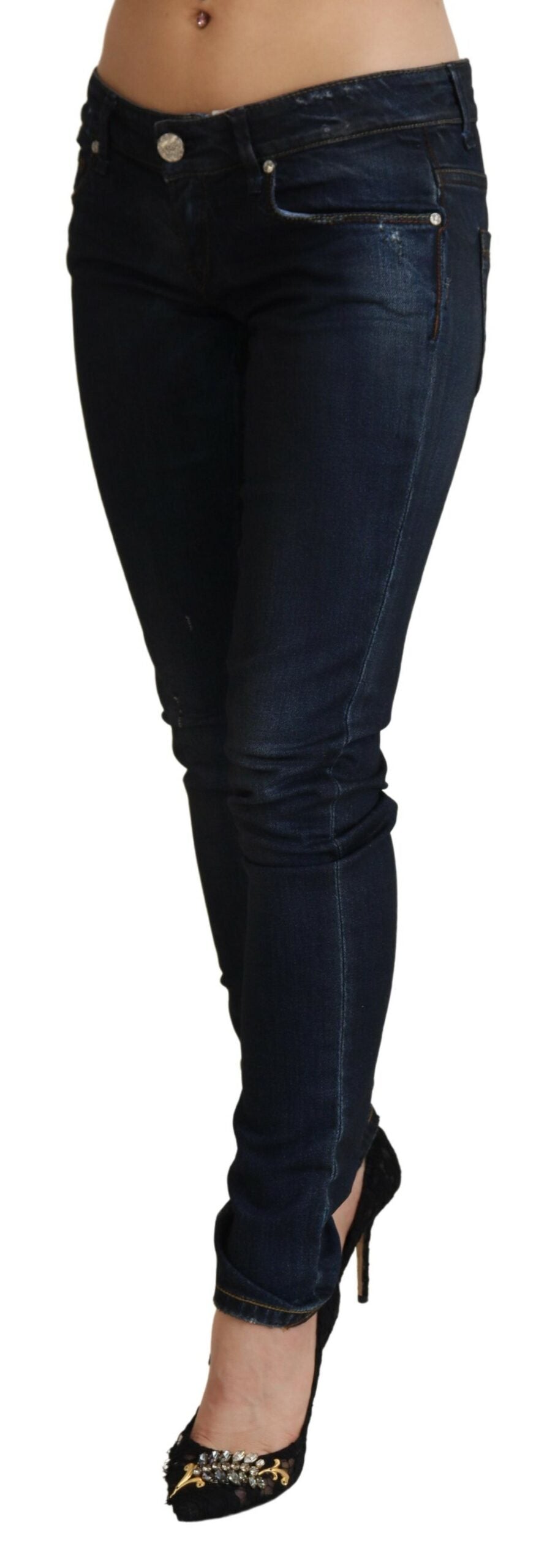 Acht Blue Low Waist Slim Fit Women Denim Jeans -   -  Acht.