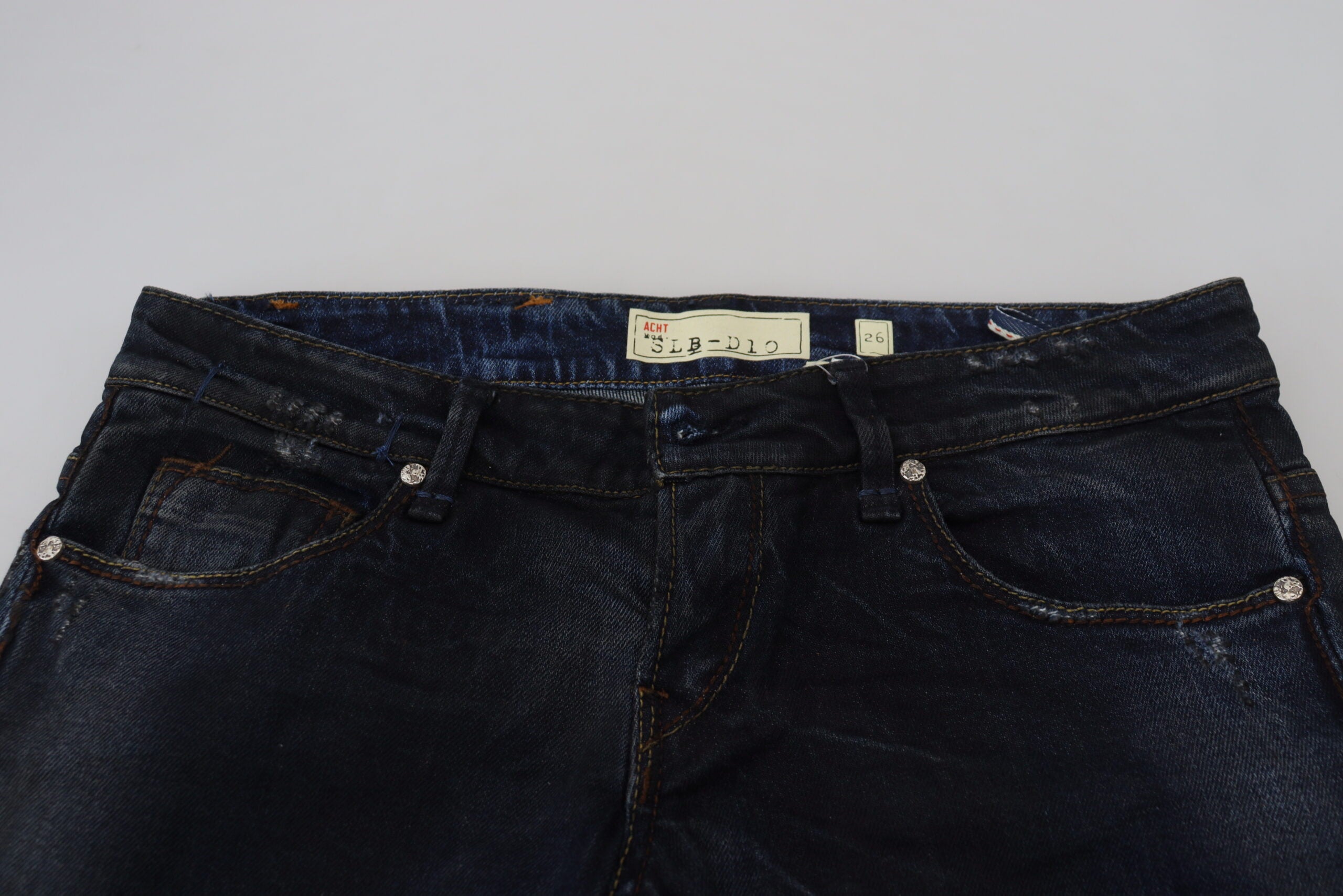 Acht Blue Low Waist Slim Fit Women Denim Jeans -   -  Acht.