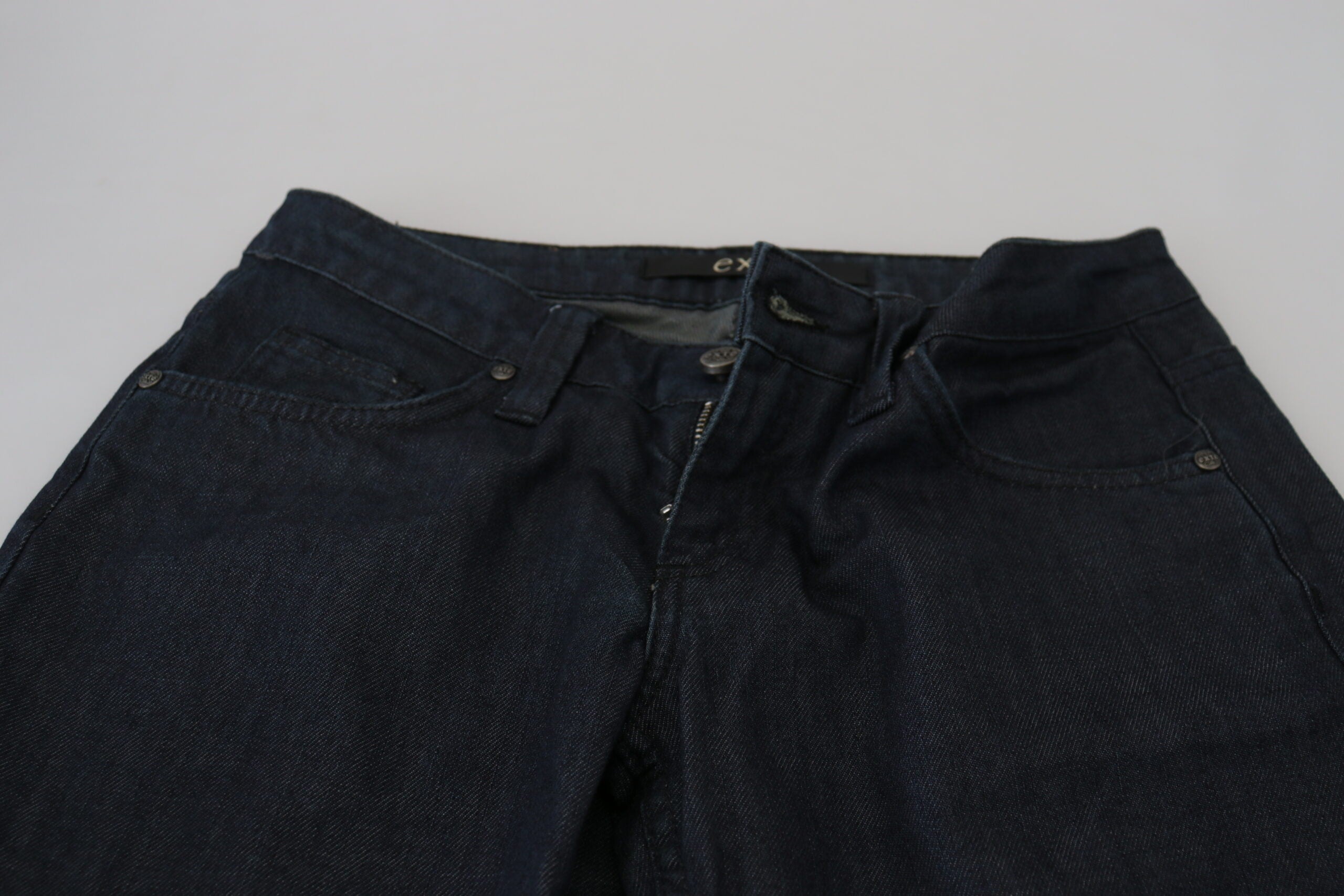 Exte Dark Blue Low Waist Straight Fit Women Denim Jeans -   -  Exte.