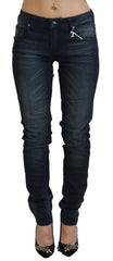 Acht Blue Washed Low Waist Slim Fit Cotton Denim Jeans -   -  Acht.