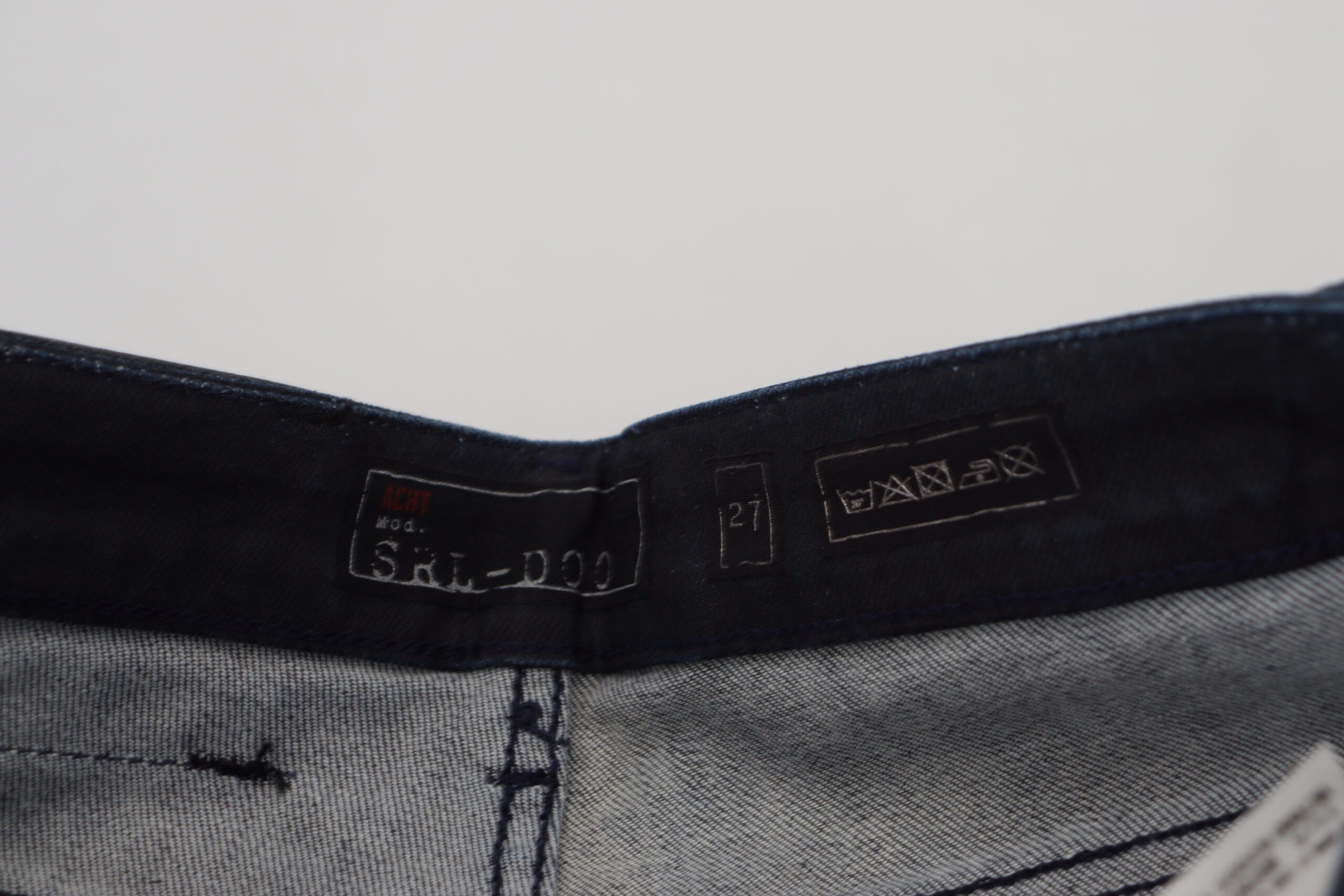 Acht Blue Washed Low Waist Slim Fit Cotton Denim Jeans -   -  Acht.
