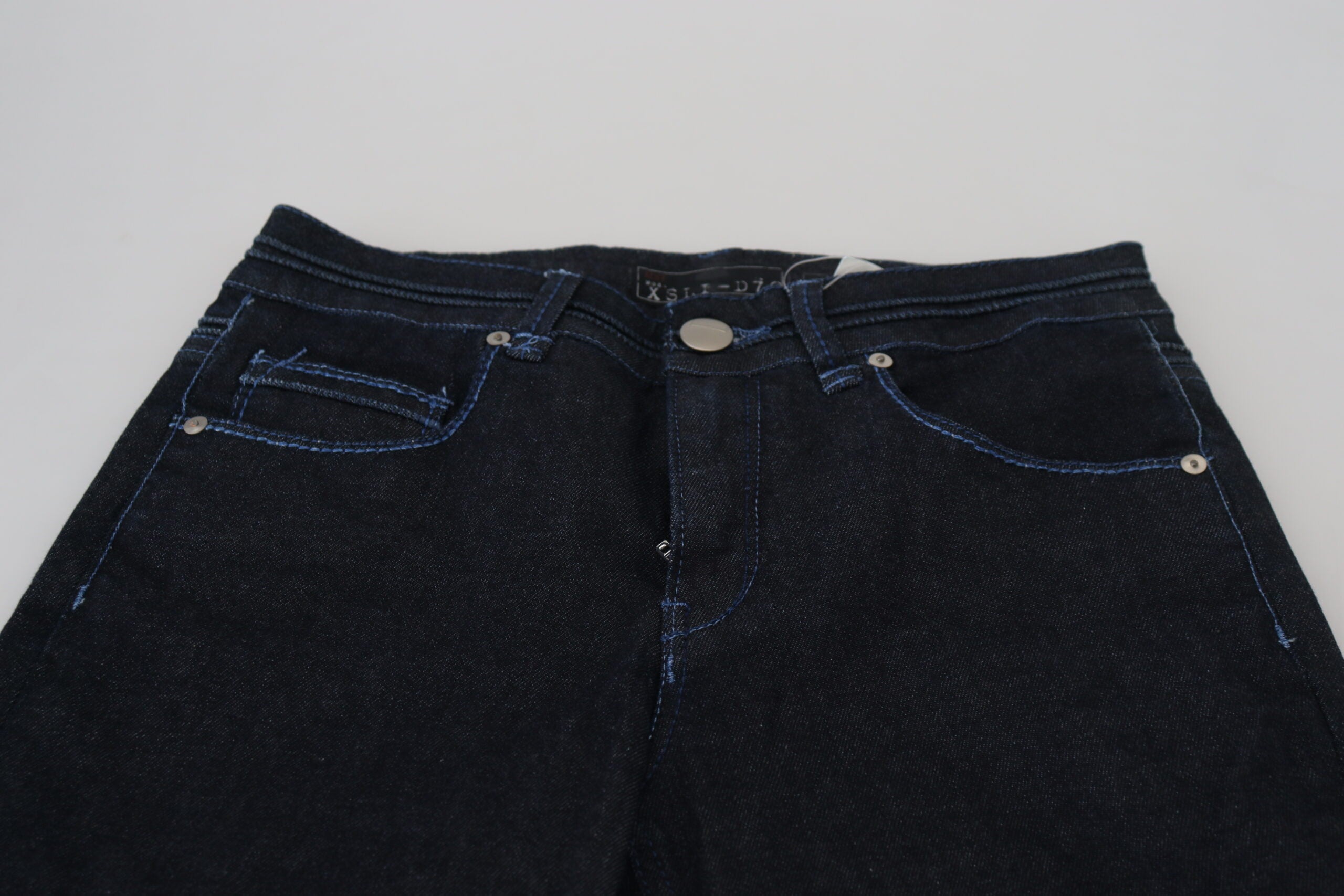 Acht Dark Blue Low Waist Slim Fit Women Denim Jeans -   -  Acht.